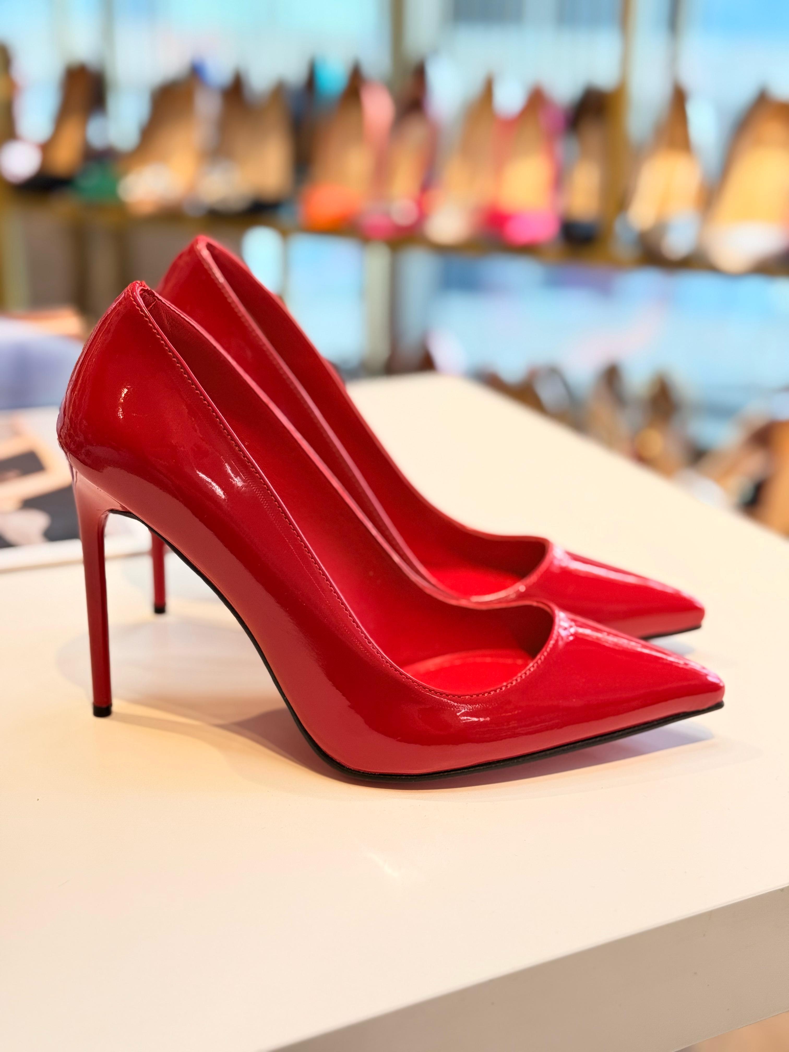 Lena Kırmızı Rugan 11 cm Stiletto