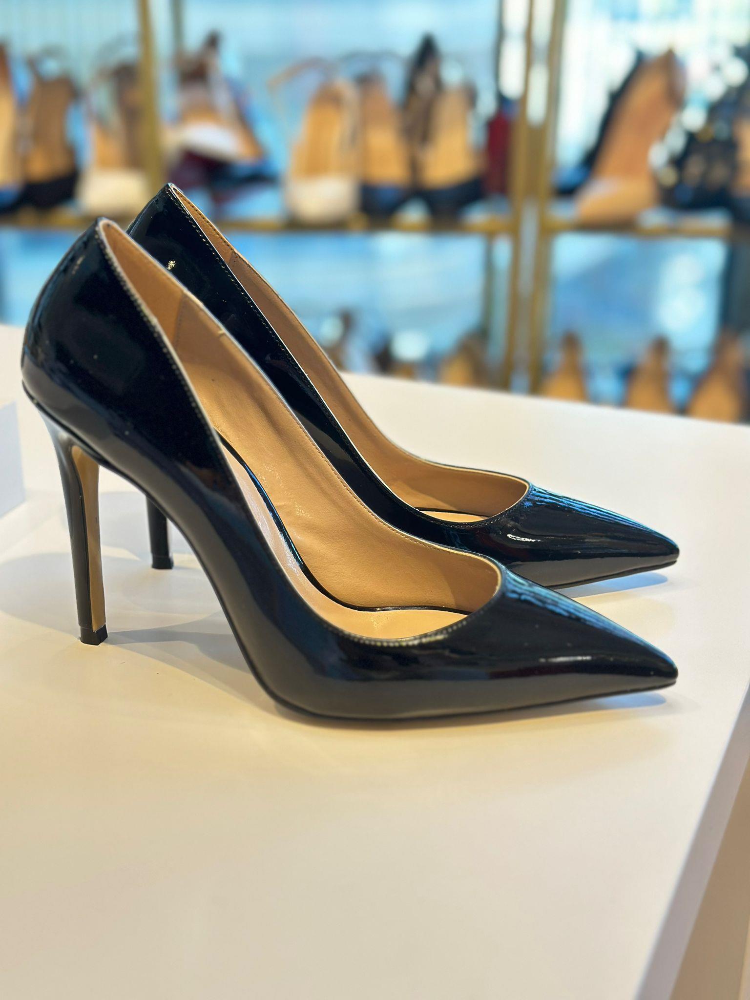 Lena Siyah Rugan 10 cm Stiletto