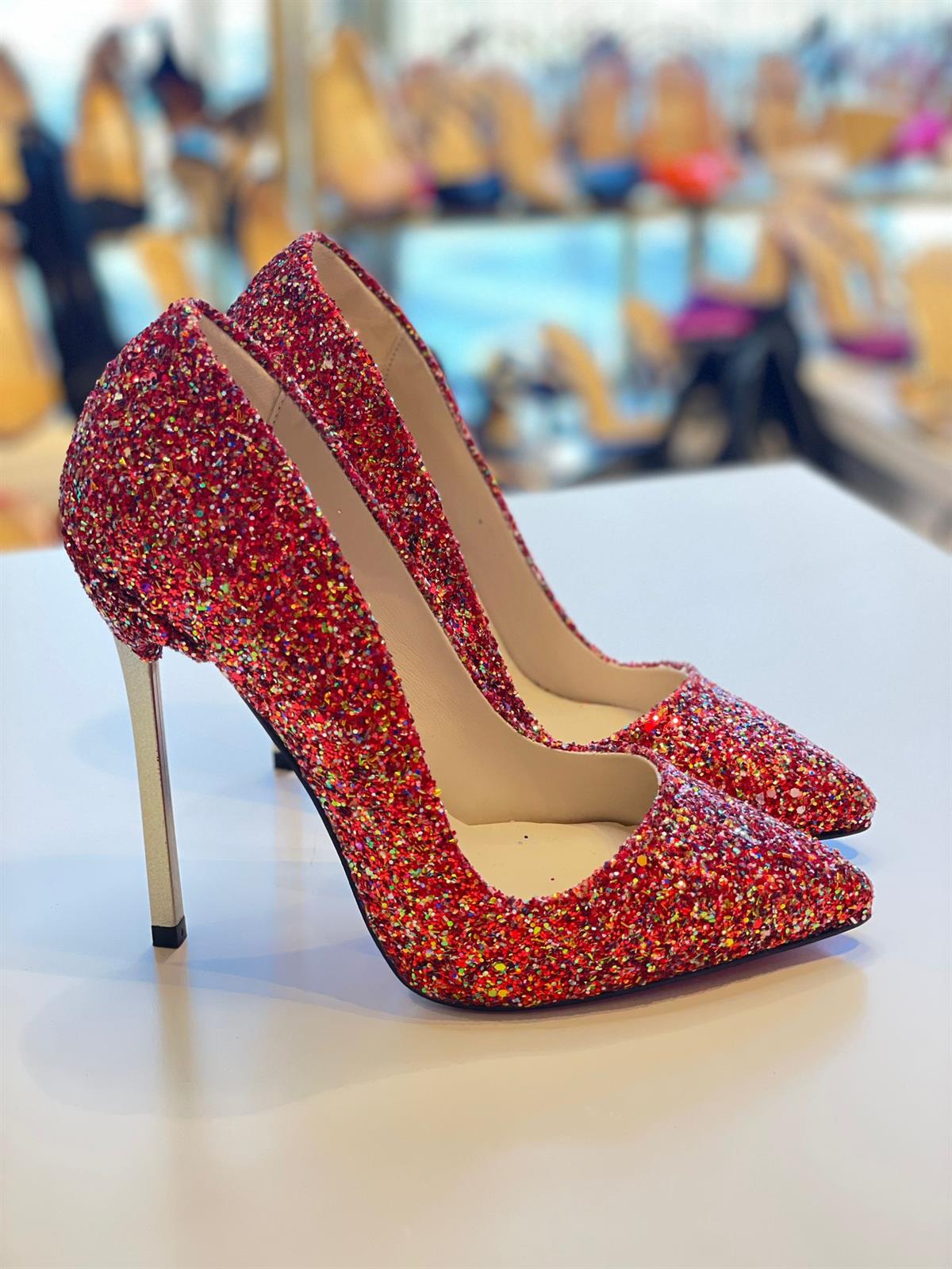 Lizzo Kırmızı Sim 13 cm Stiletto 