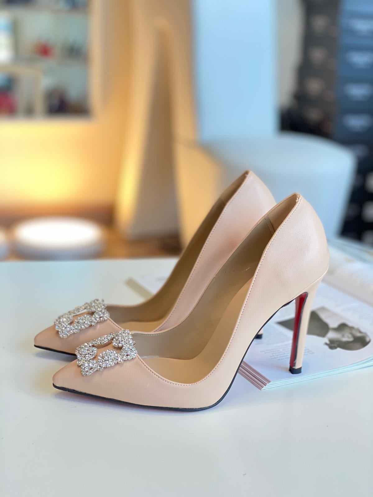 Robyn Ten Mat Taşlı Stiletto 10 cm 