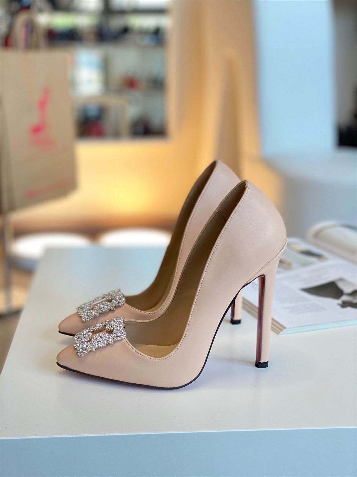 Robyn Ten Mat Taşlı Stiletto 13 cm 