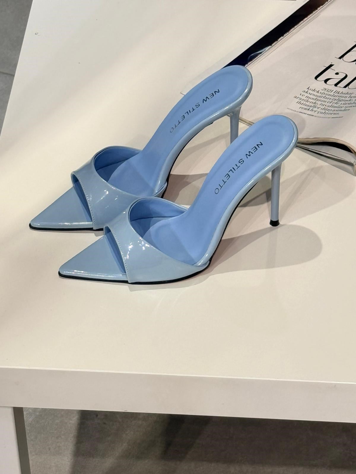 Viva Mavi Rugan 10 cm Terlik 