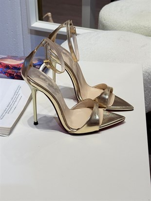 Beyonce Gold Mat 12 cm Sandalet 
