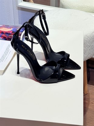Beyonce Siyah Rugan 12 cm Sandalet 