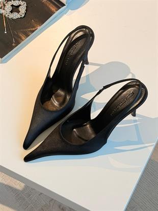 Rosso Siyah Saten 10 cm Stiletto