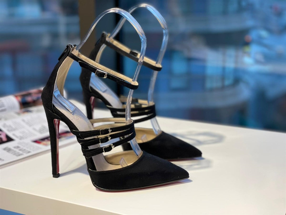 Benly Siyah Süet 12 cm Stiletto 