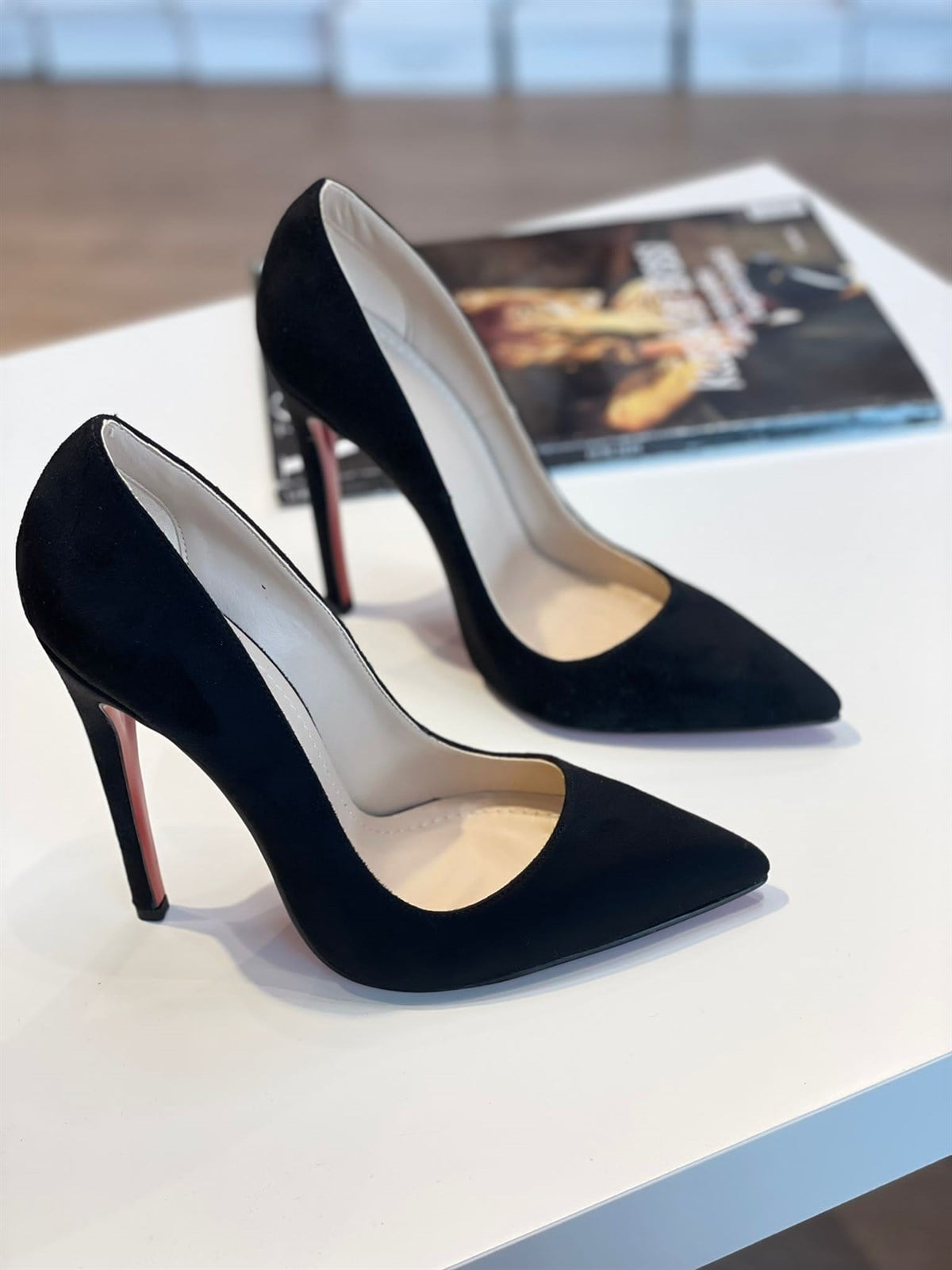 Biana Siyah Süet 12 cm Stiletto 