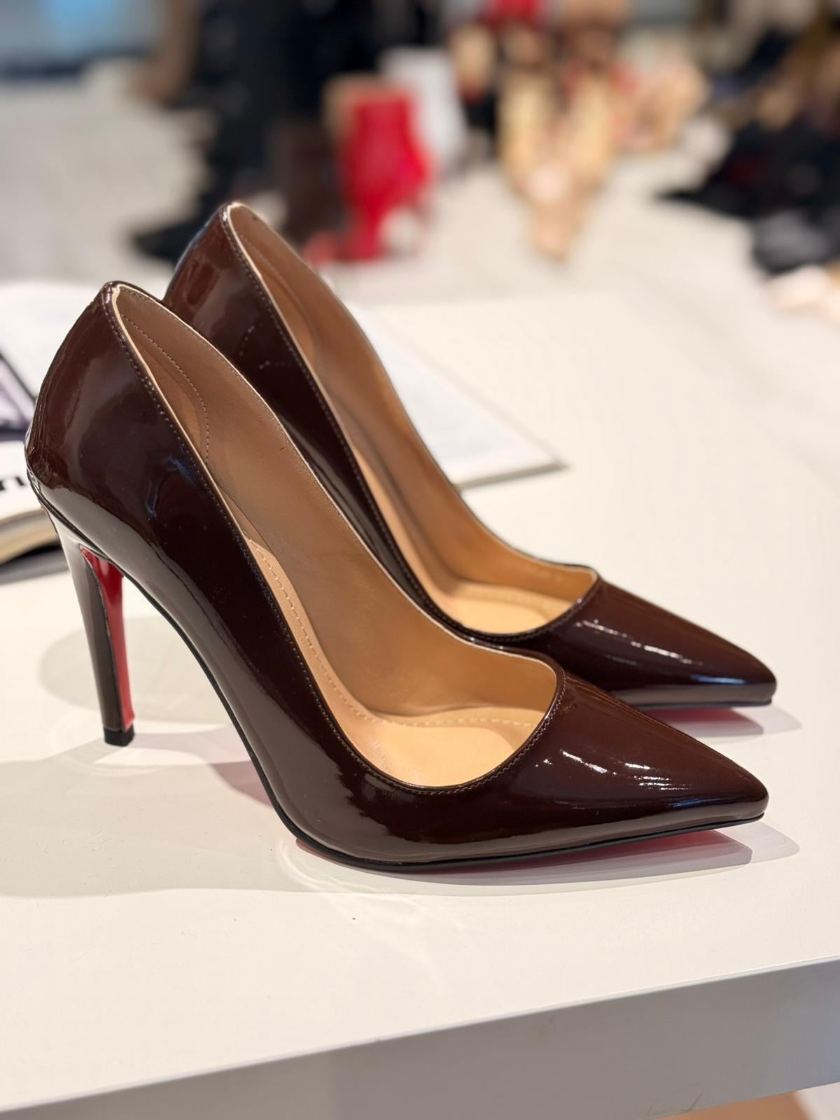 Cocoa Kahve Rugan 10 cm Stiletto