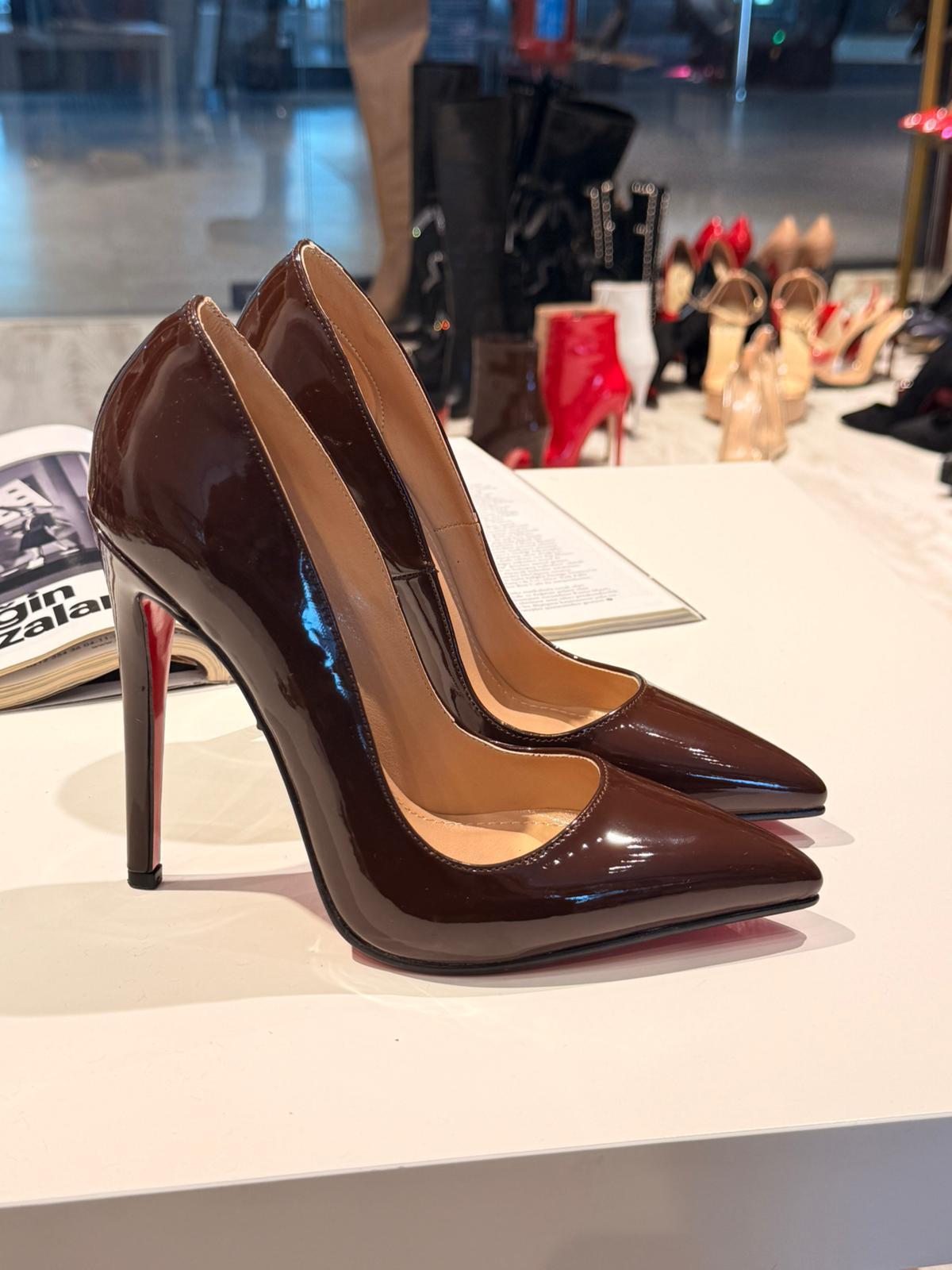 Cocoa Kahve Rugan 12 cm Stiletto