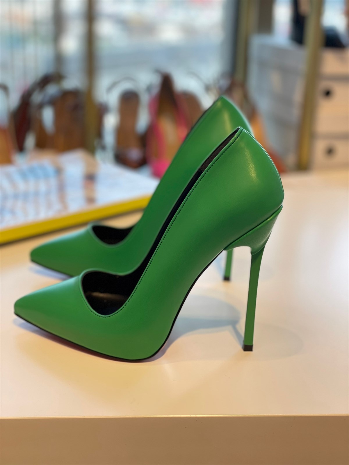 Corrine Yeşil Mat 13 cm Stiletto