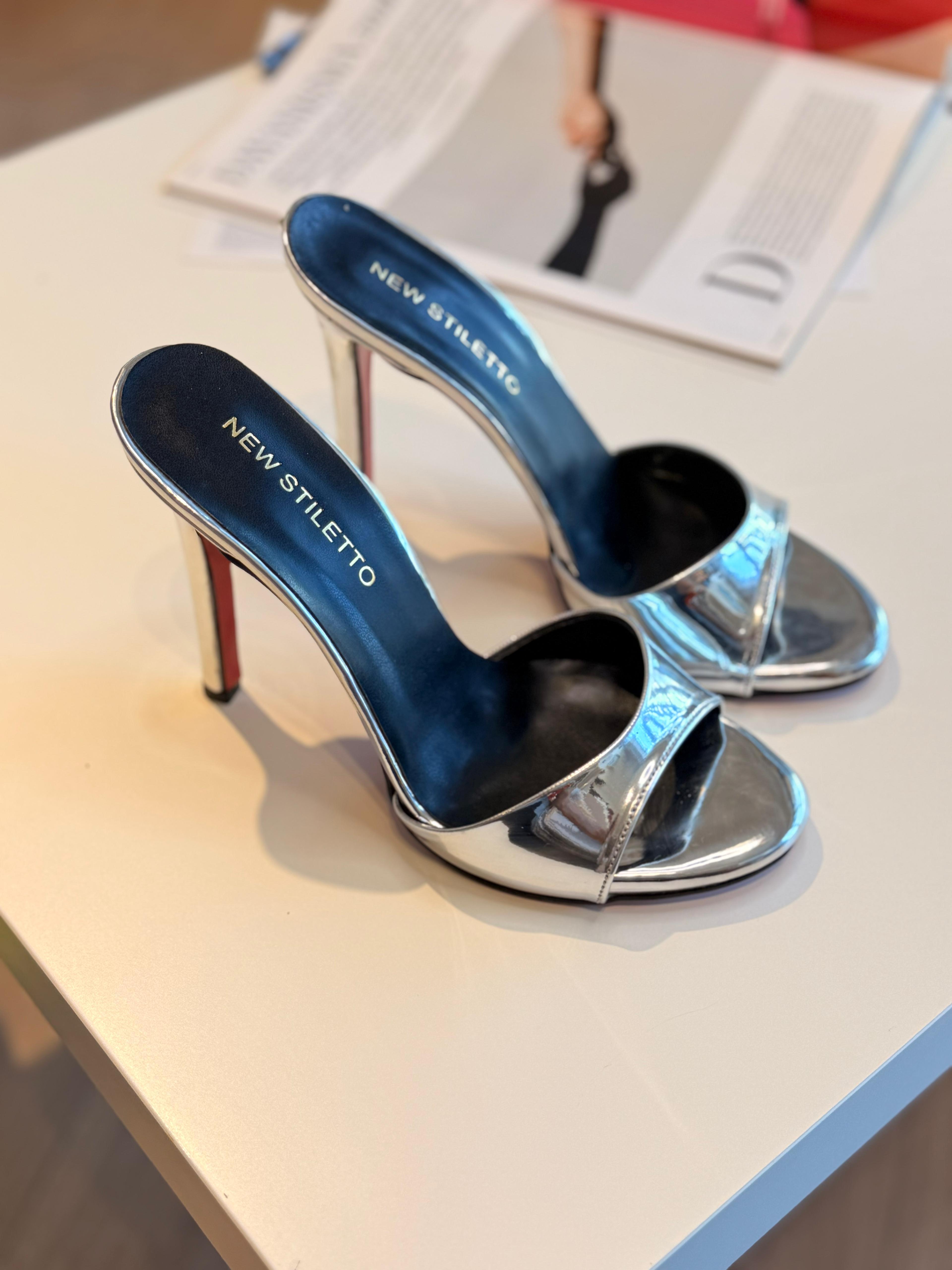 Evie Gümüş Rugan 10 cm Terlik 