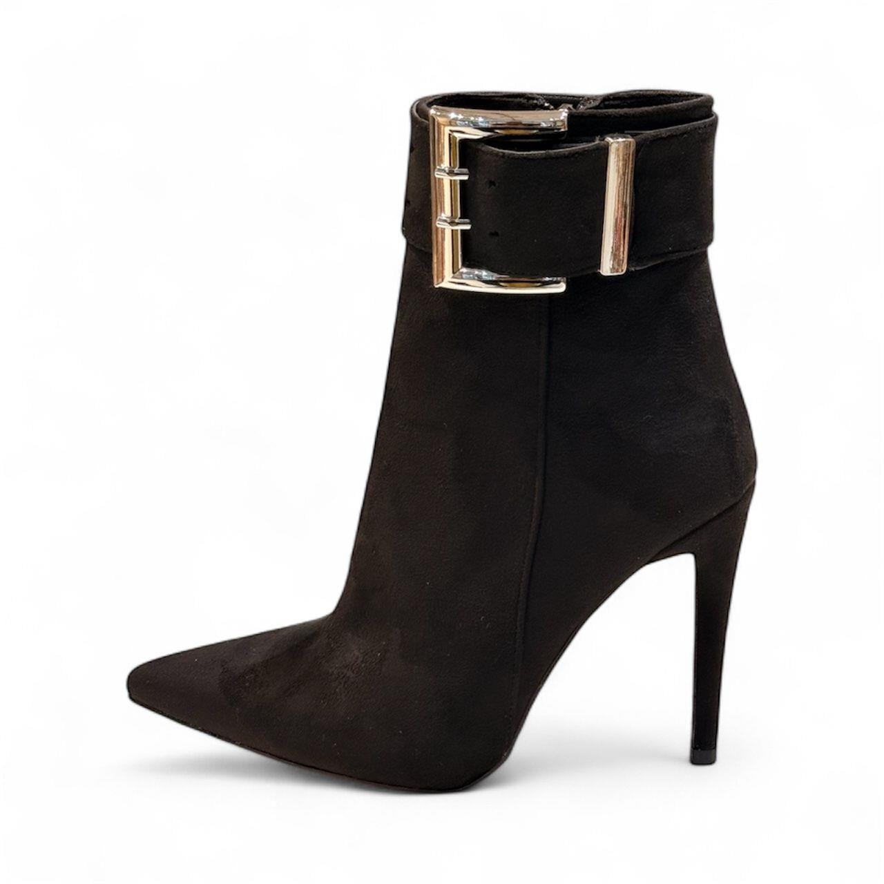 Freya Siyah Süet 10 cm Bot