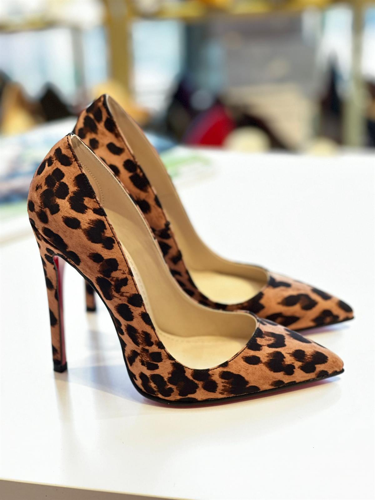 Henny Leopar Saten 12 cm Stiletto