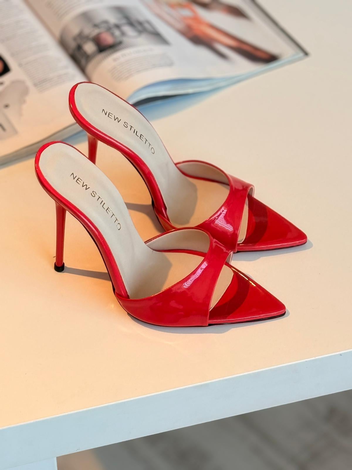 Jane Kırmızı Rugan 12 cm Terlik 