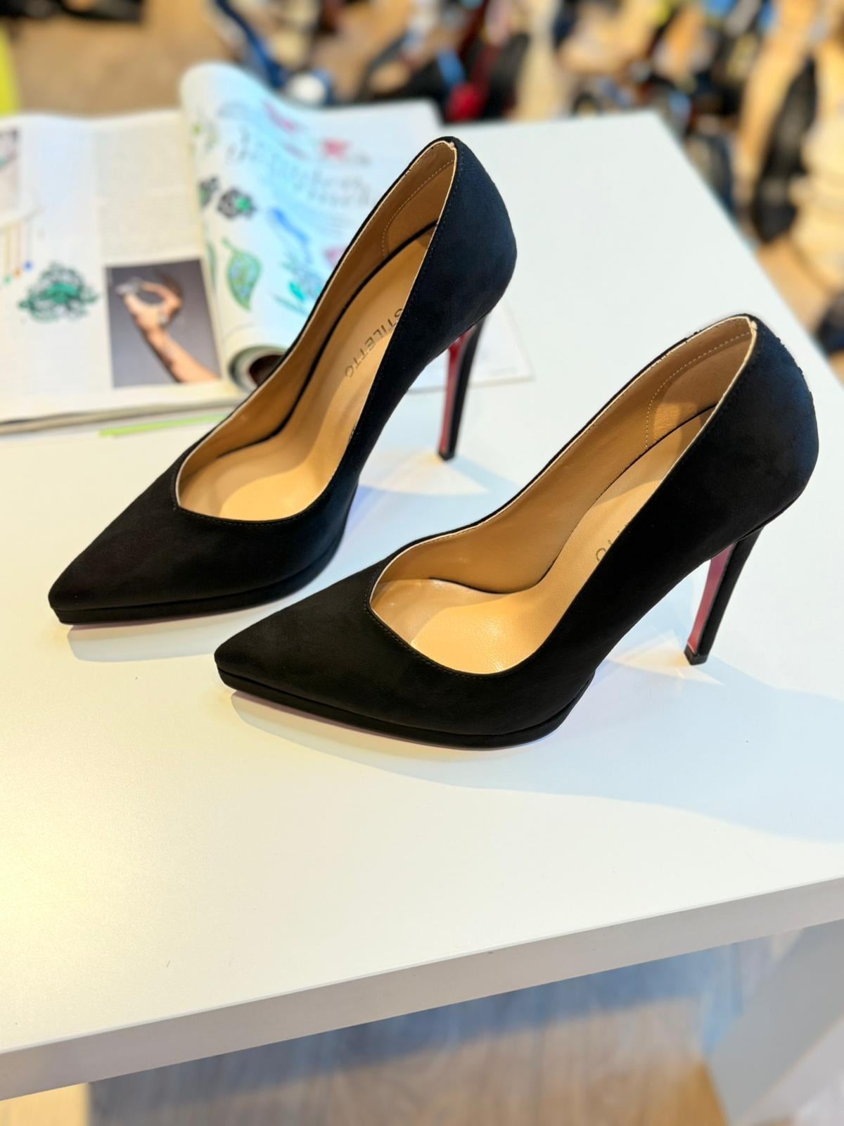 Jess Siyah Süet 12 cm Stiletto