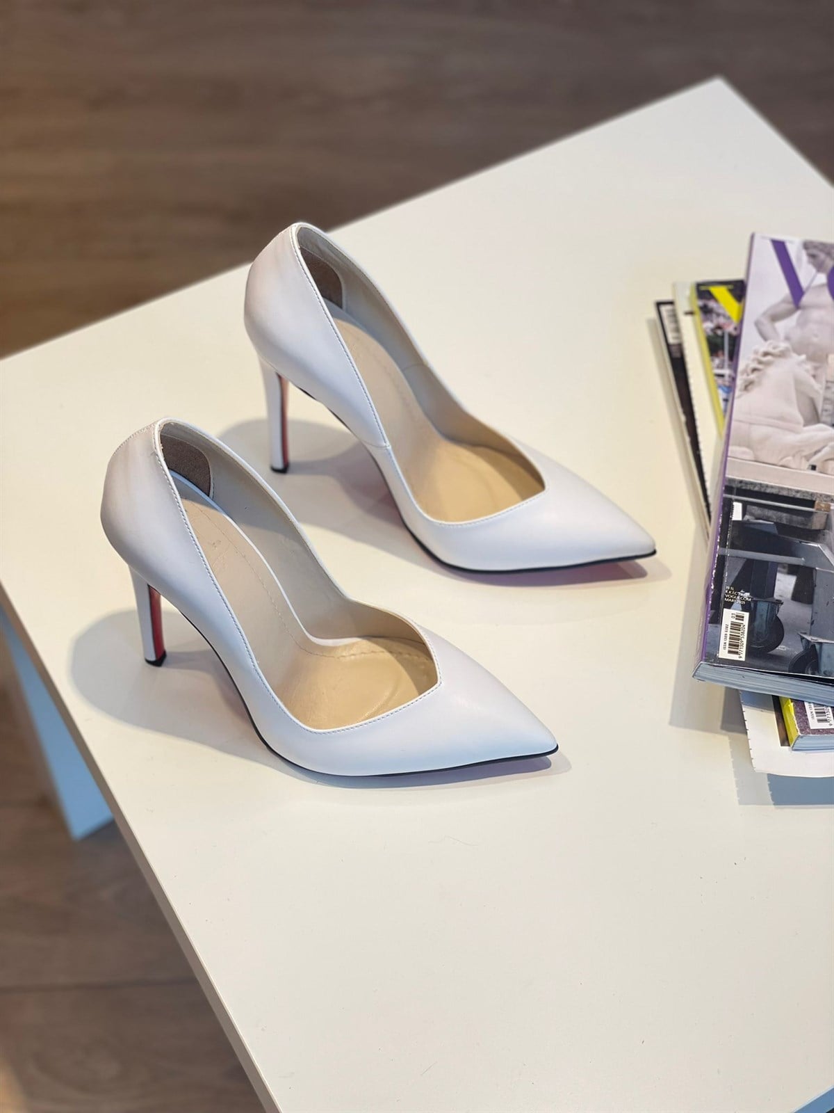 Julue Beyaz Mat 12 cm Stiletto 