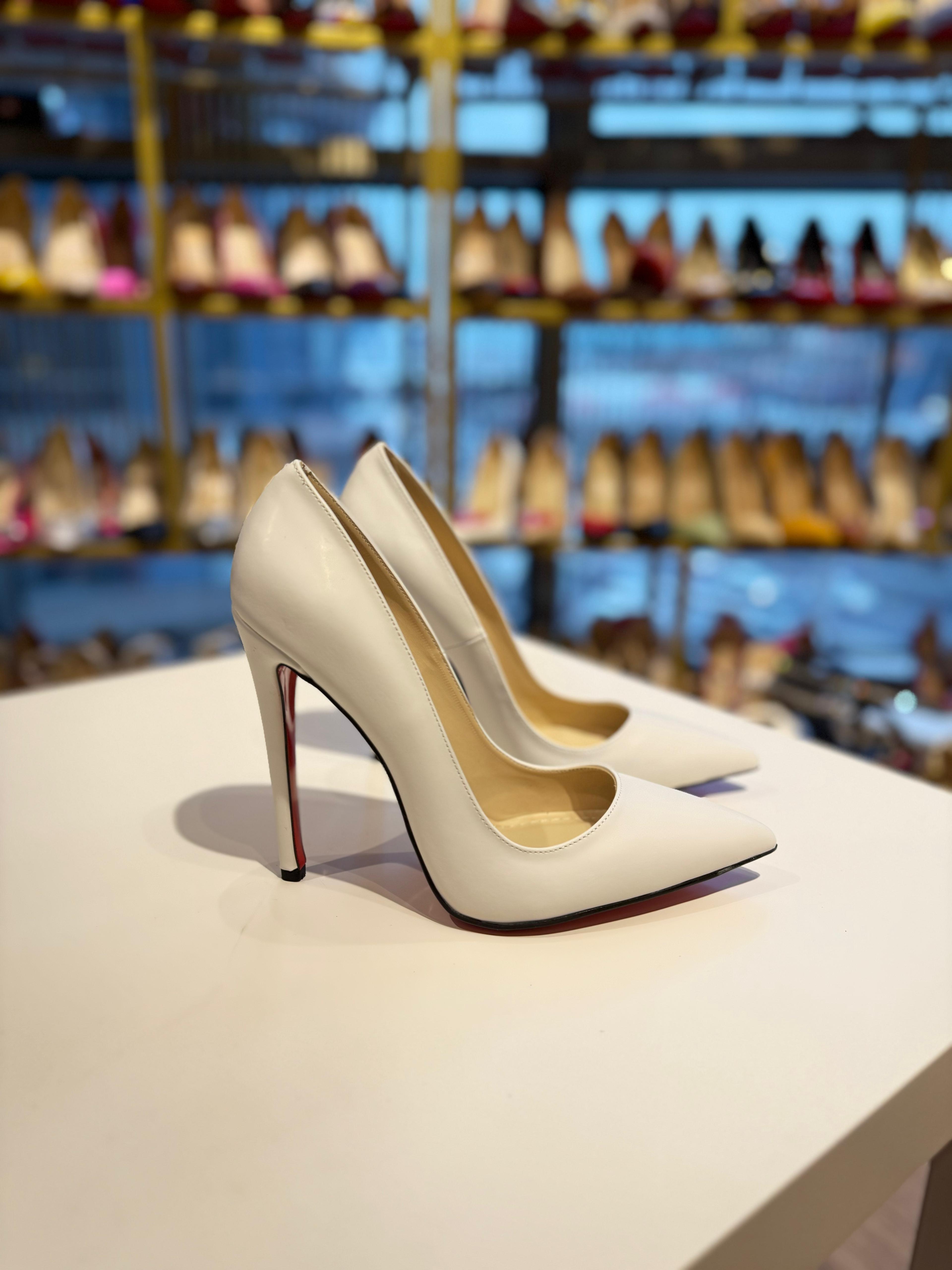 Lena Beyaz Mat 12 cm Stiletto