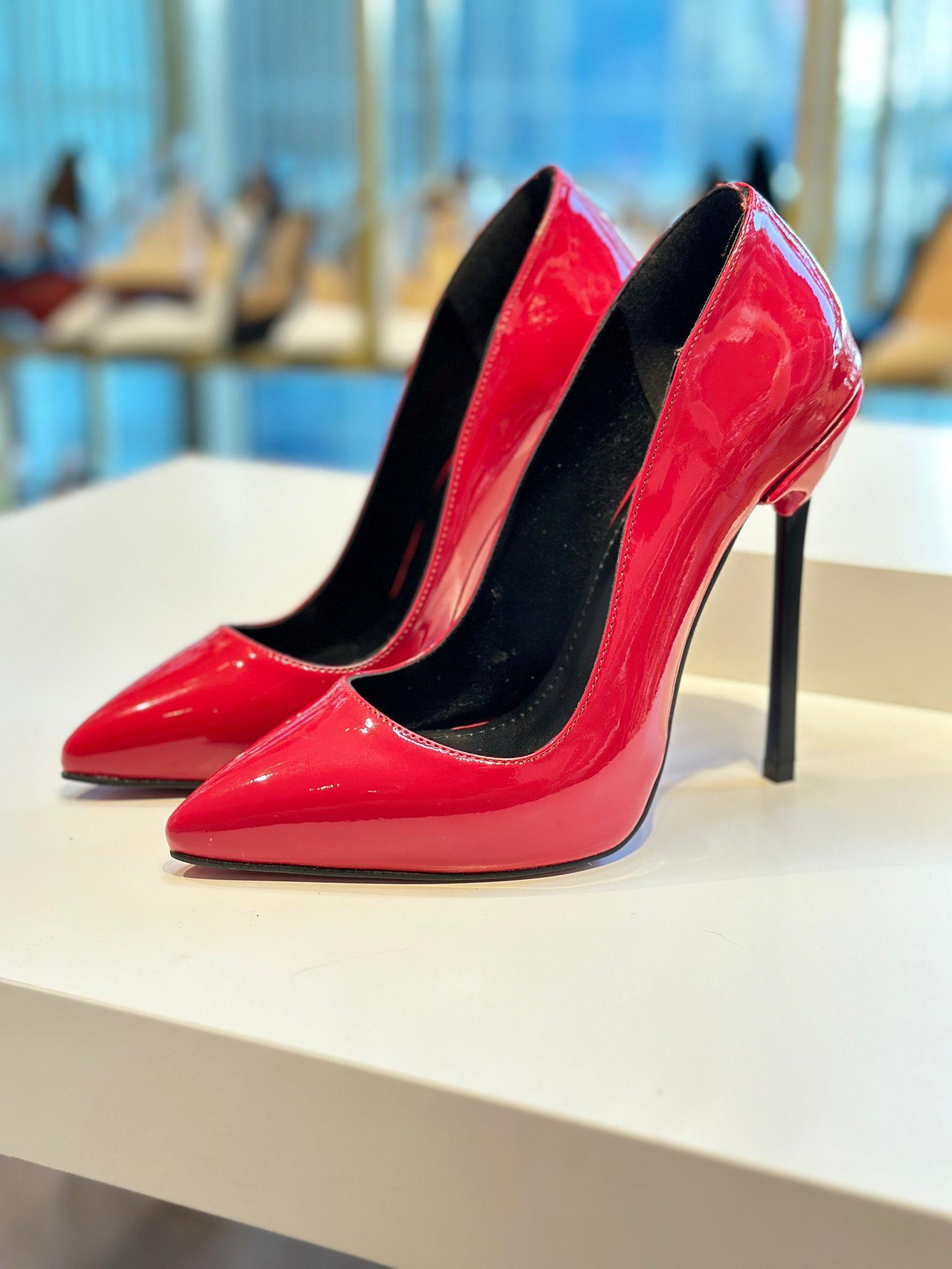 Lena Kırmızı Rugan 1 cm Gizli Platform 13 cm Stiletto