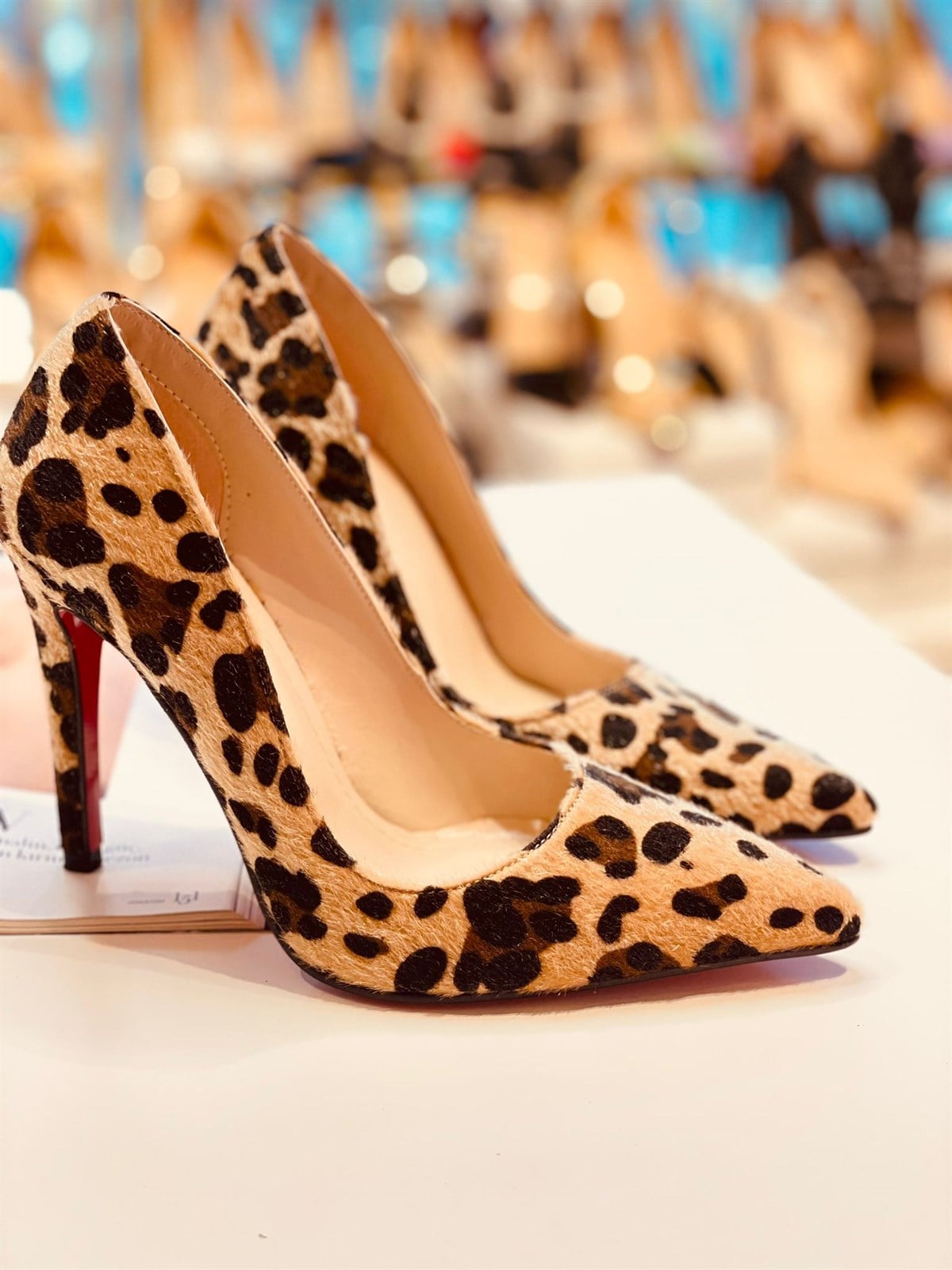 Lena Leopar Süet 10 cm Stiletto