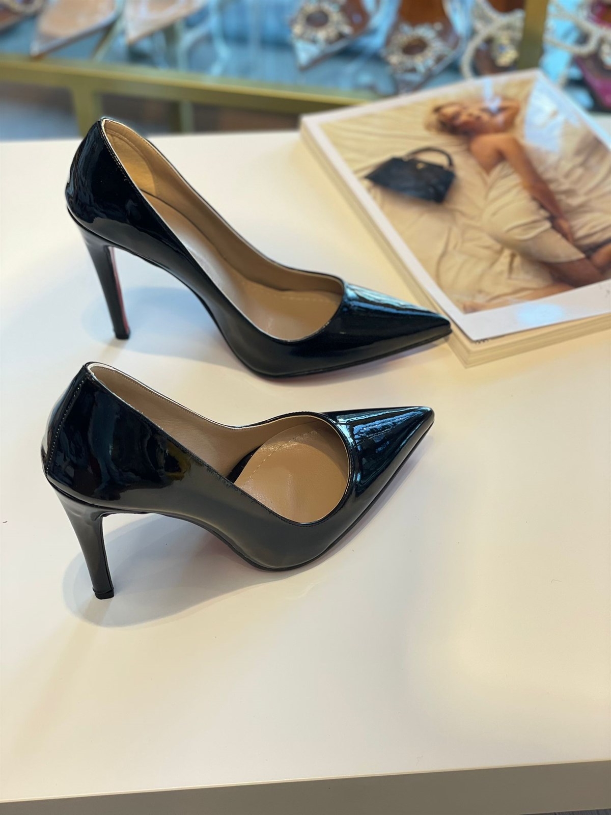 Lena Siyah Rugan 10 cm Stiletto 