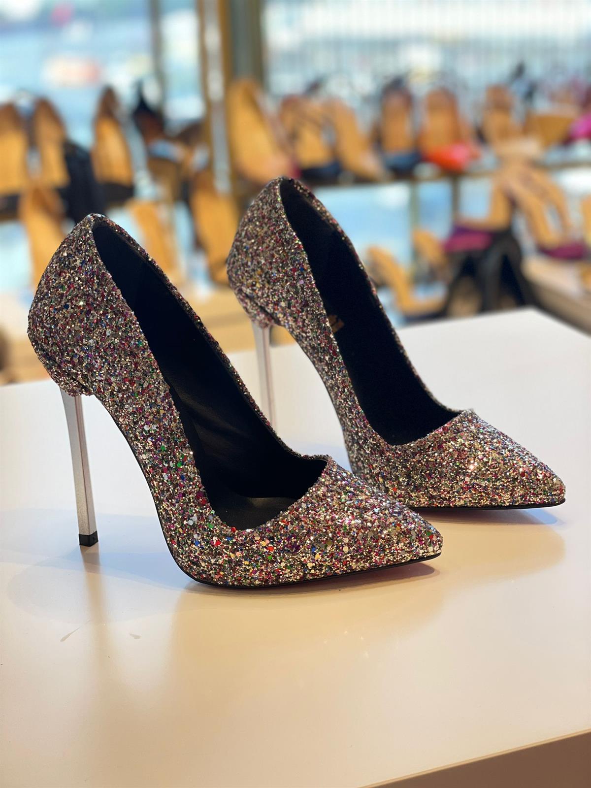 Lizzo Gümüş Sim 13 cm Stiletto