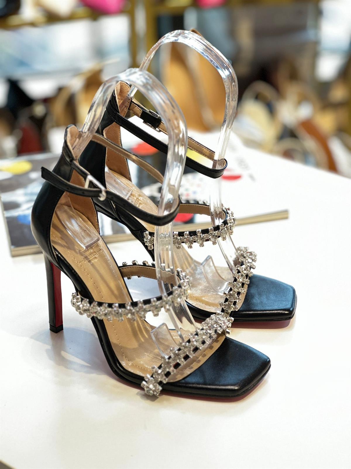 Nell Siyah 10 cm Sandalet 