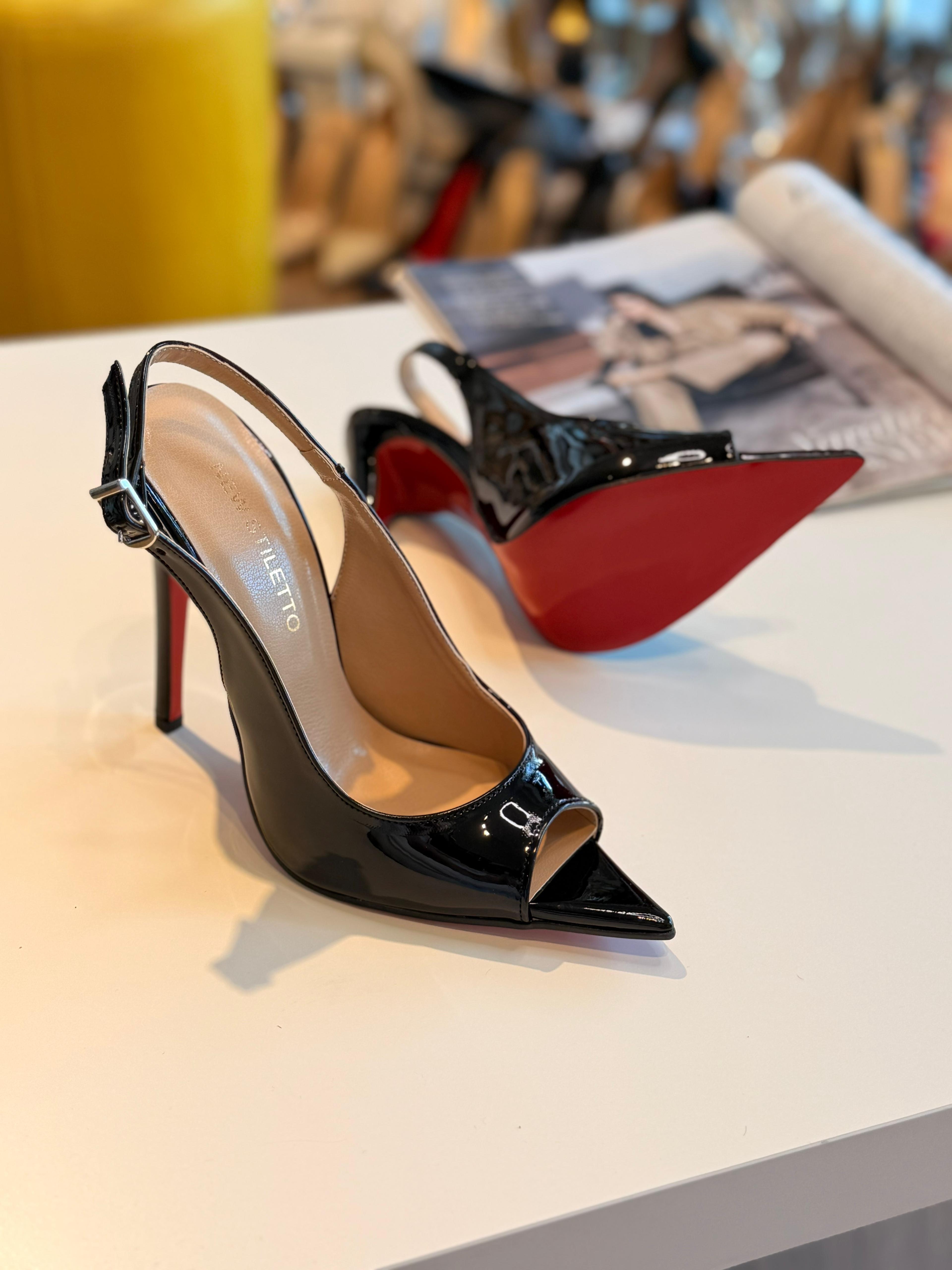 Nila Siyah Rugan 12 cm Stiletto
