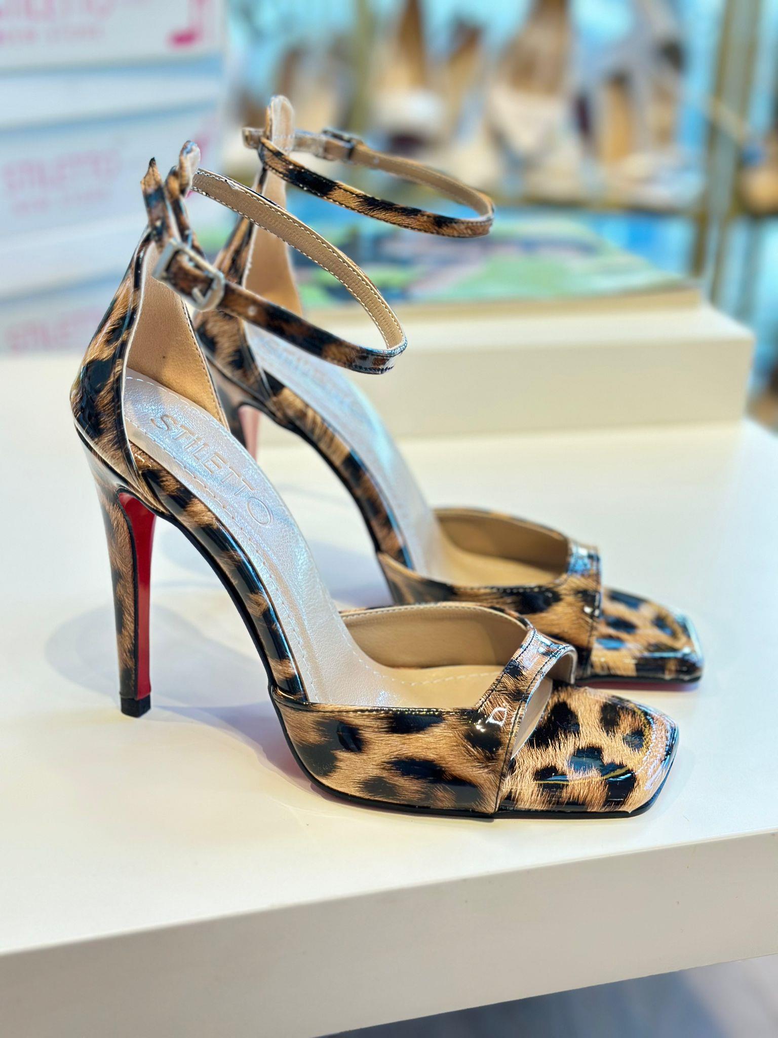 Nixie Leopar Rugan 10 cm Sandalet 