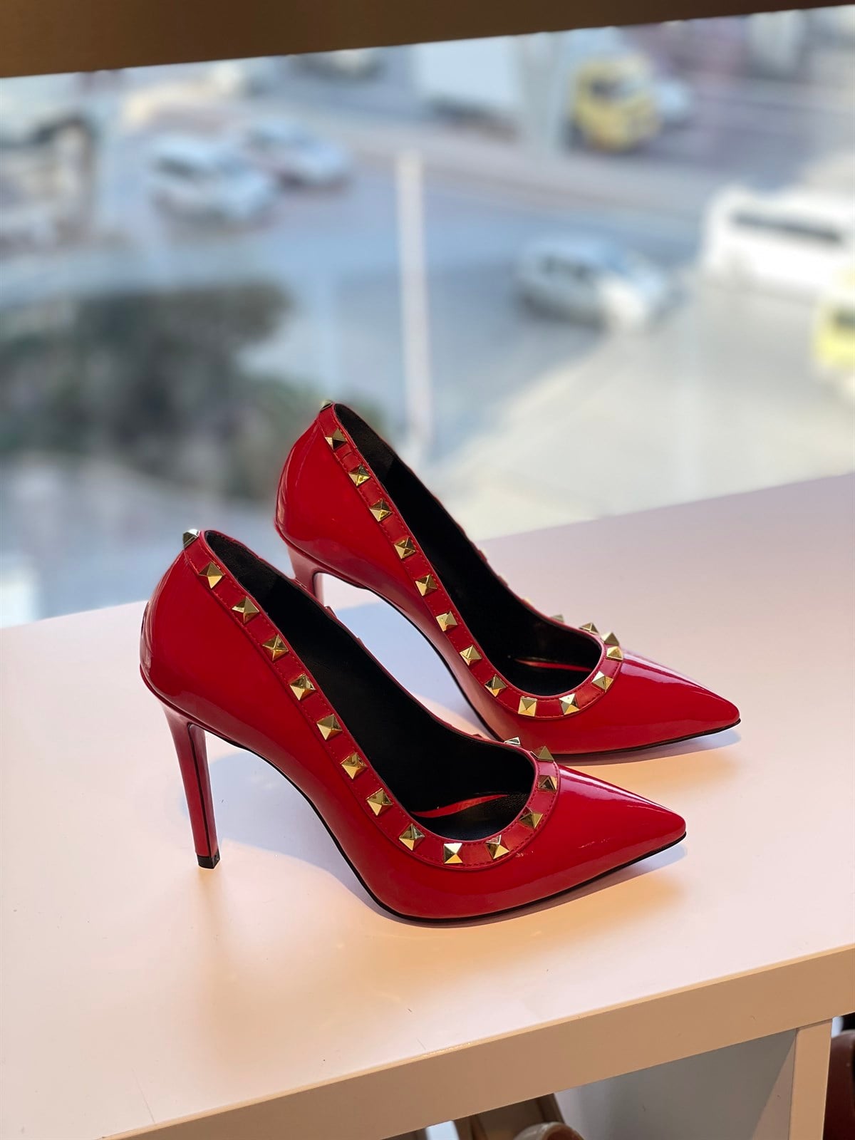Nlusly Kırmızı Rugan Trop 10 cm Stiletto
