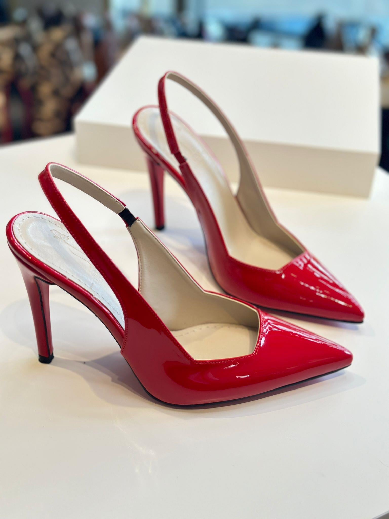 Riett Kırmızı Rugan 10 cm Stiletto
