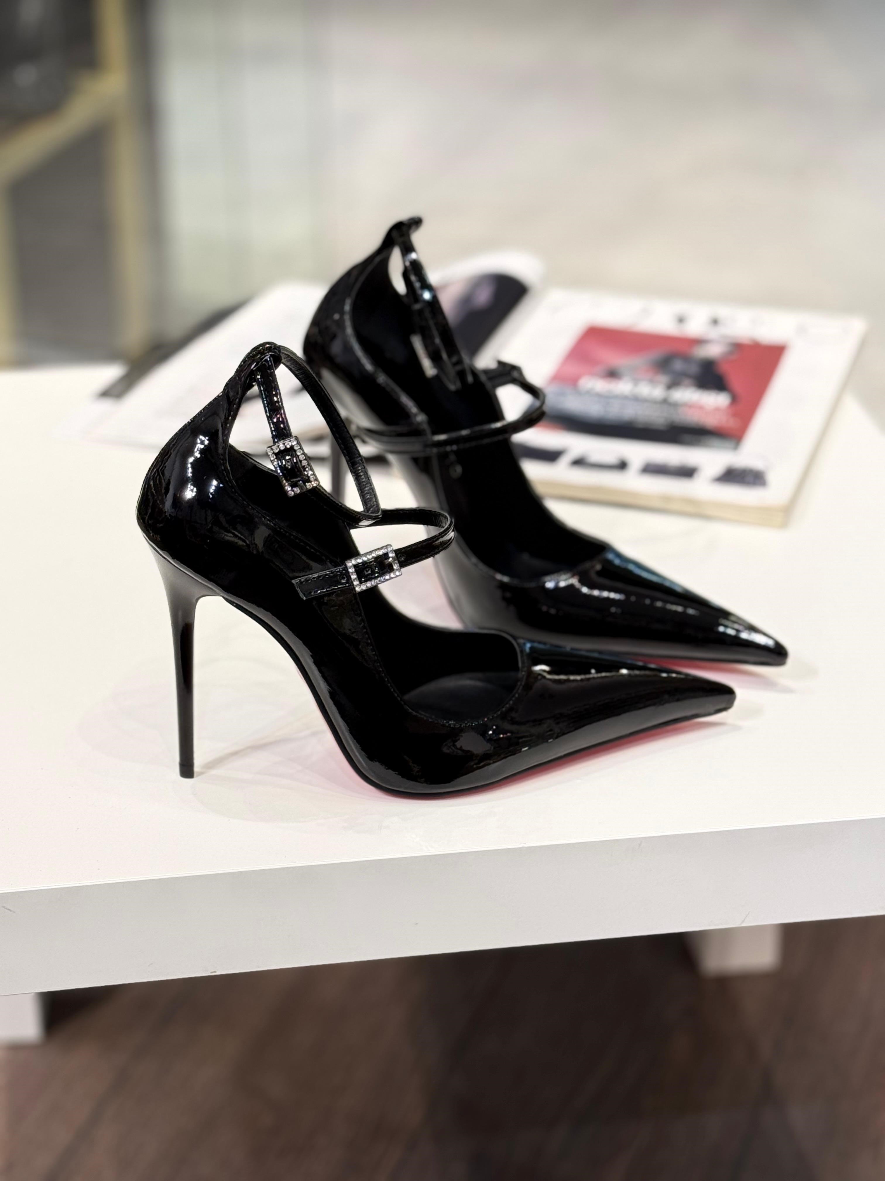 Viass Siyah Rugan 12 cm Stiletto 