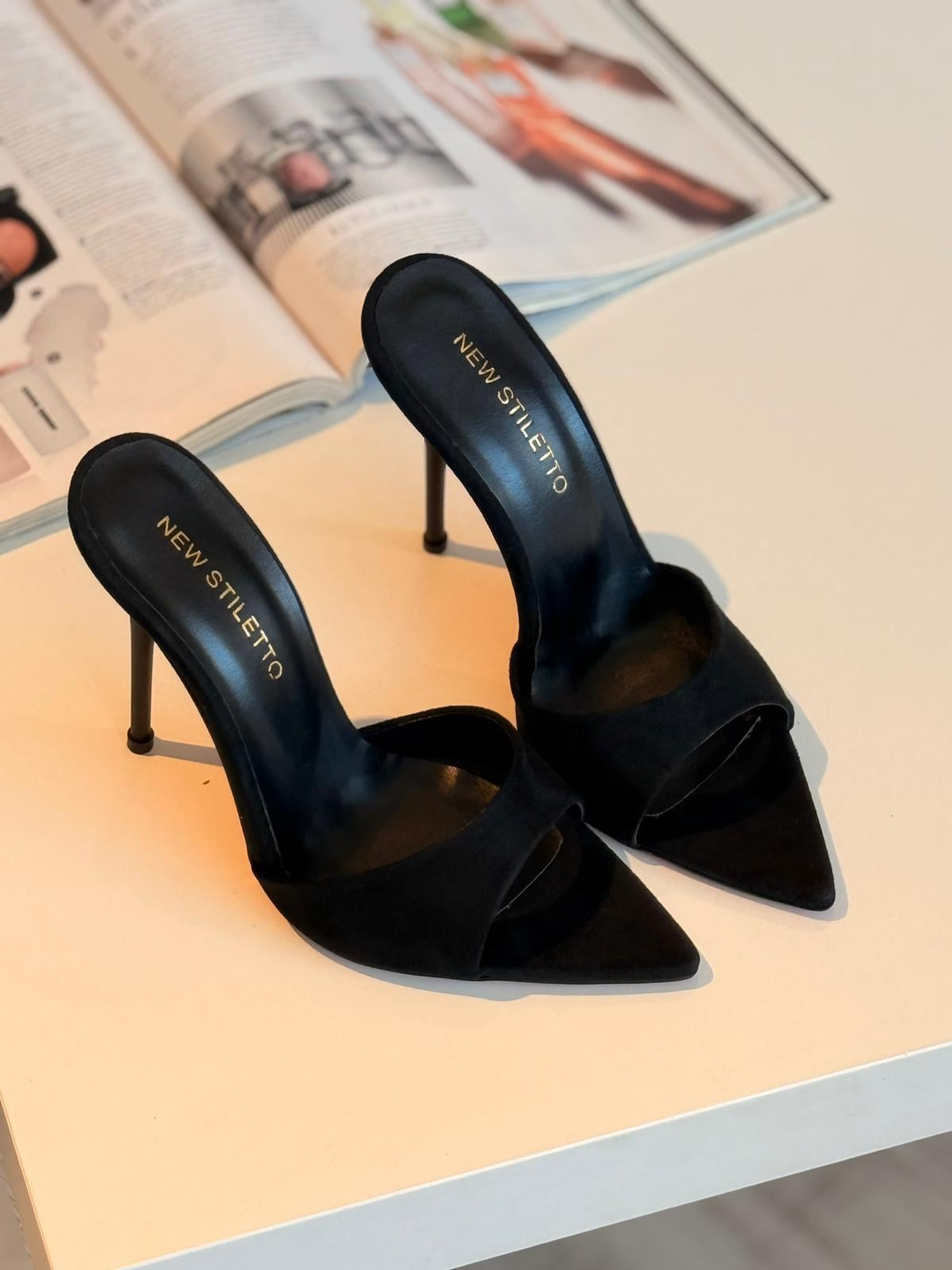 Viva Siyah Süet 12 cm Terlik 