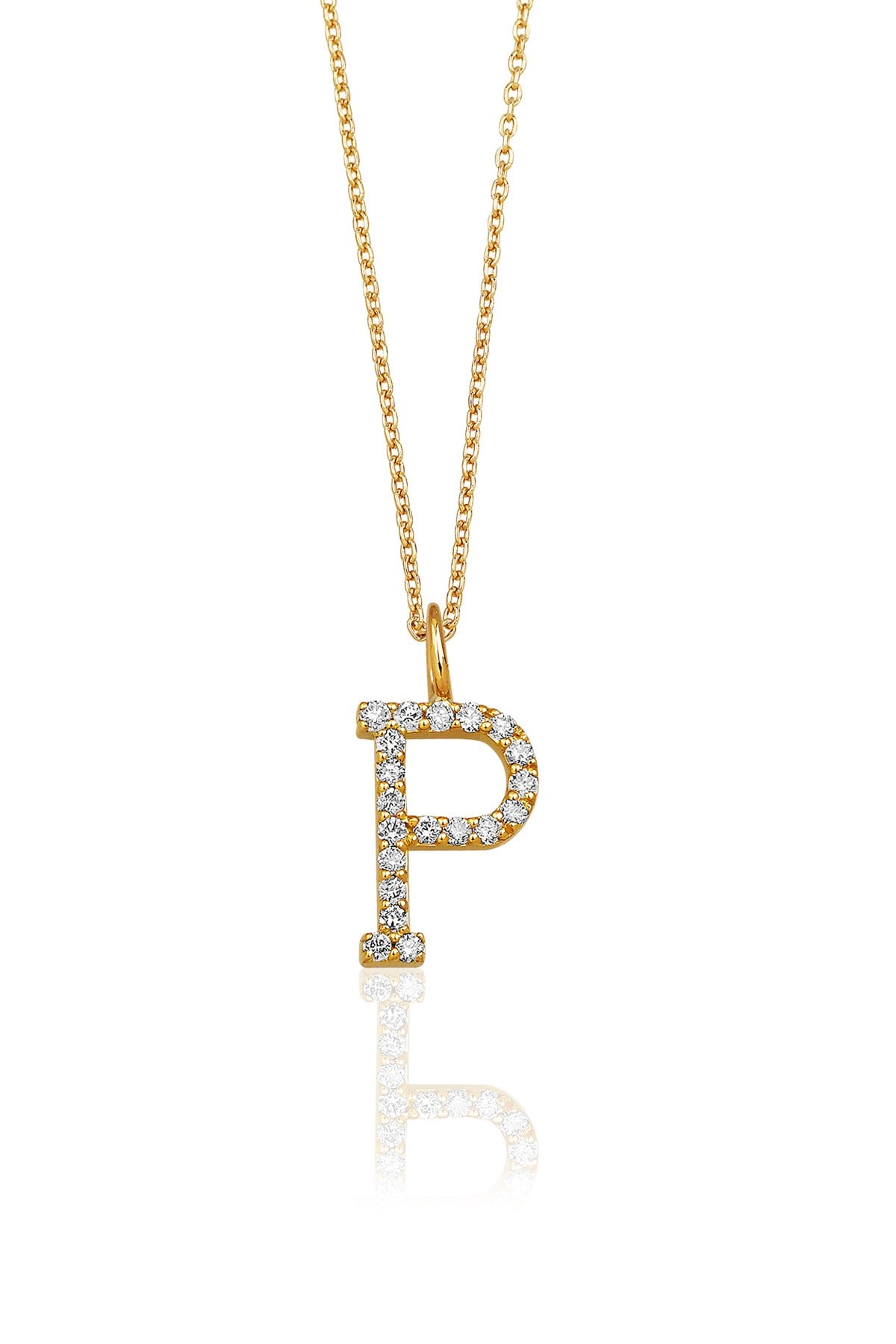 0.15 Karat P Harf Kolye