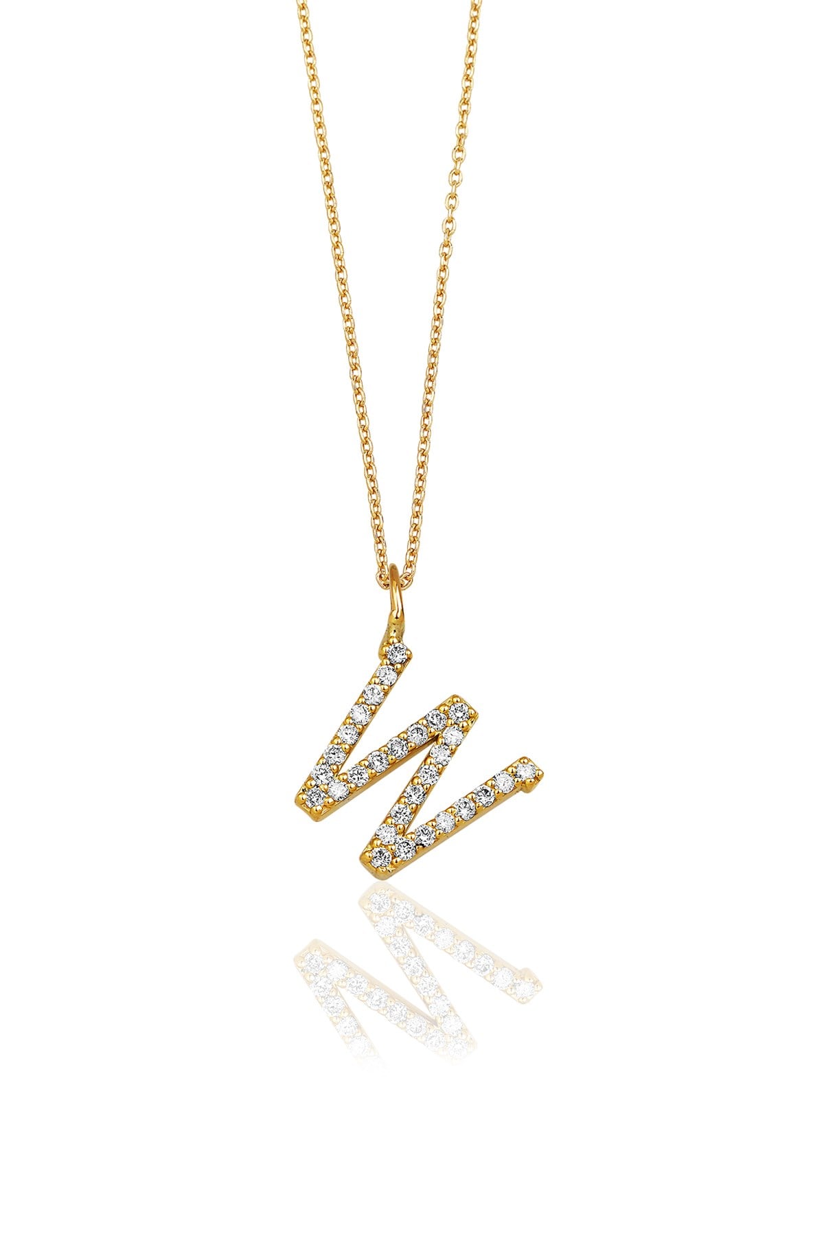 0.20 Karat W Harf Kolye