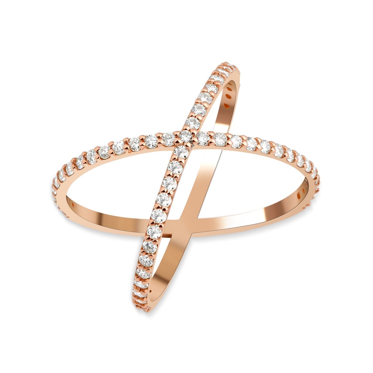 0.51 Karat Çapraz Model Yüzük
