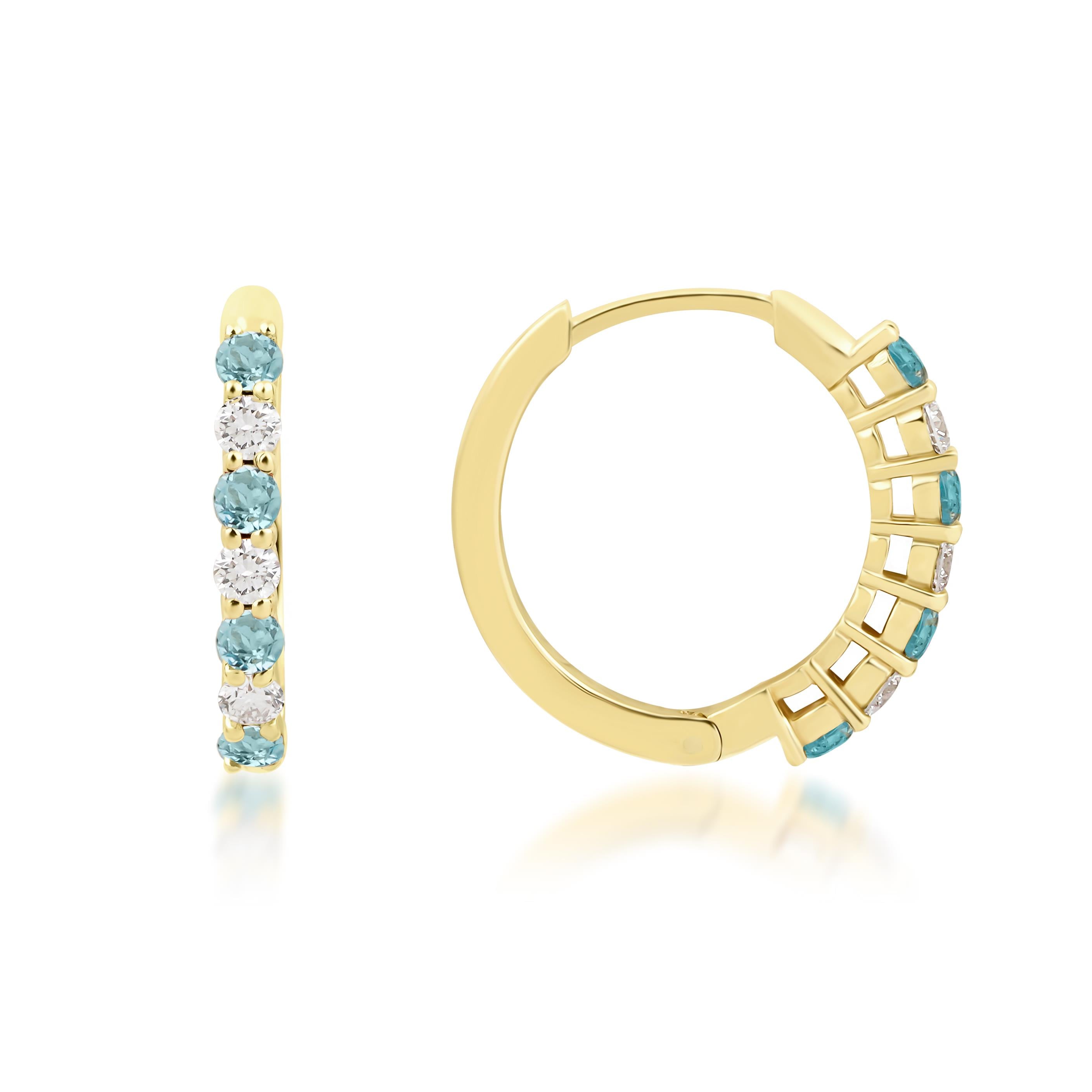 Blue Topaz Halka Küpe