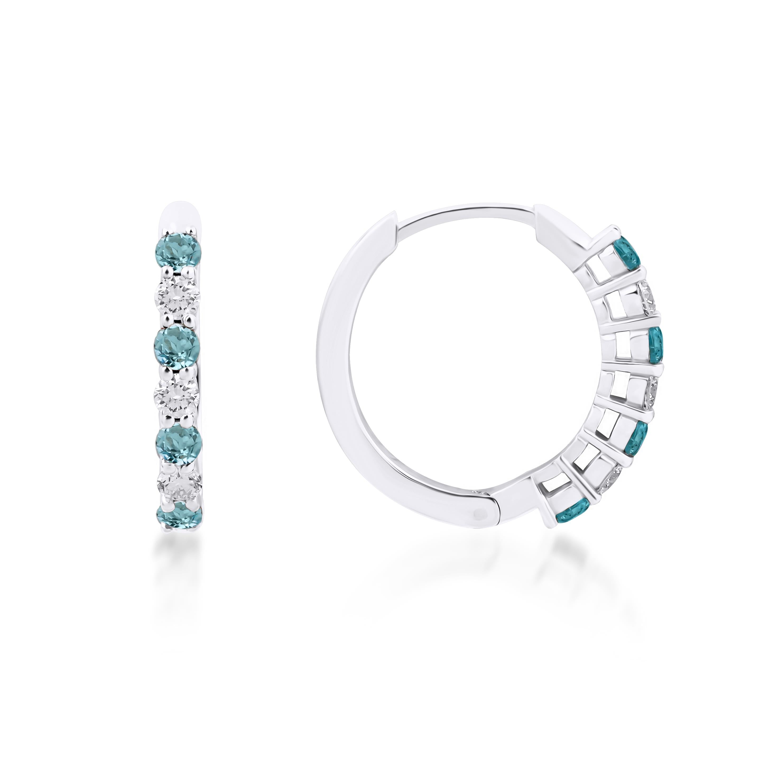 Blue Topaz Halka Küpe