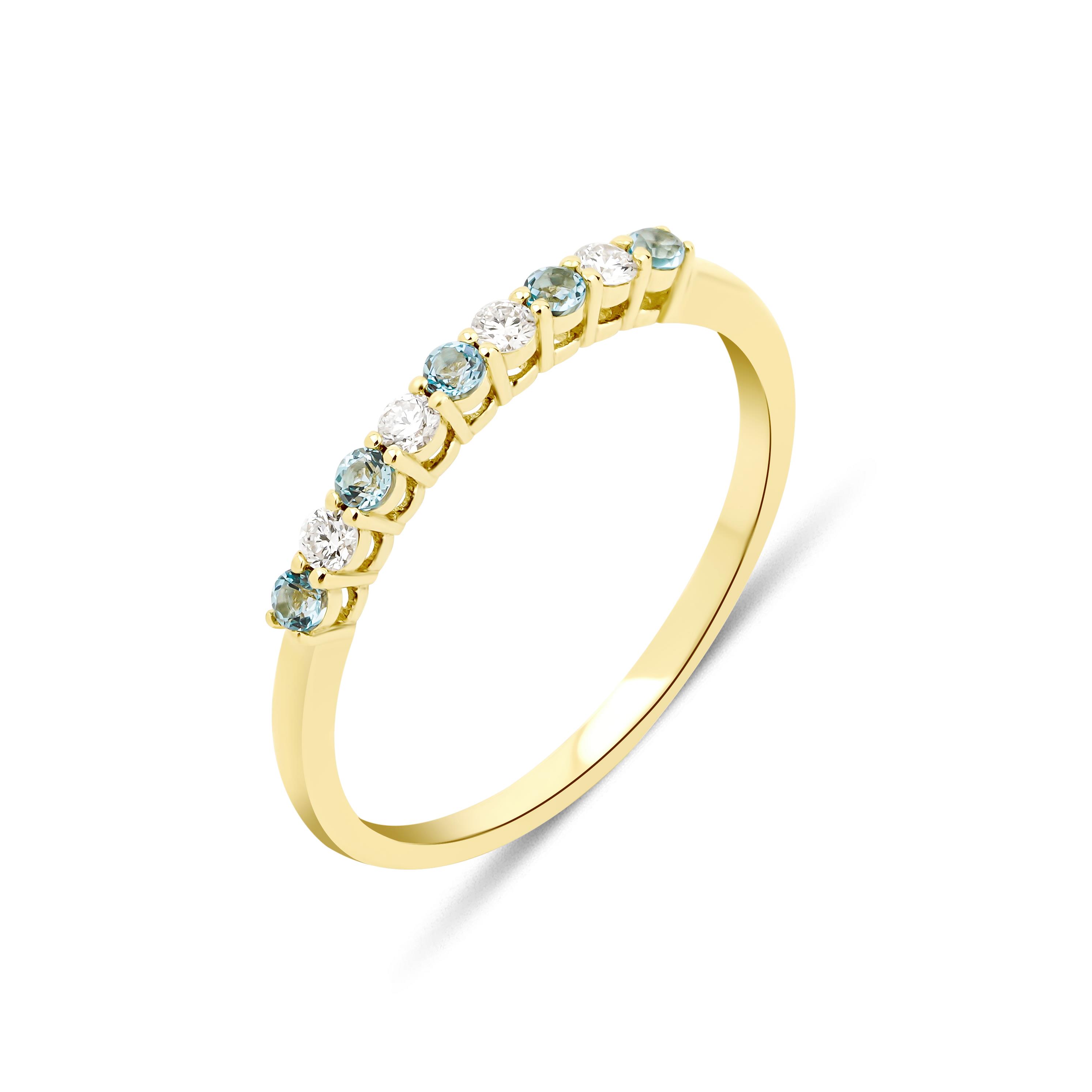 Blue Topaz Kontrast Yüzük