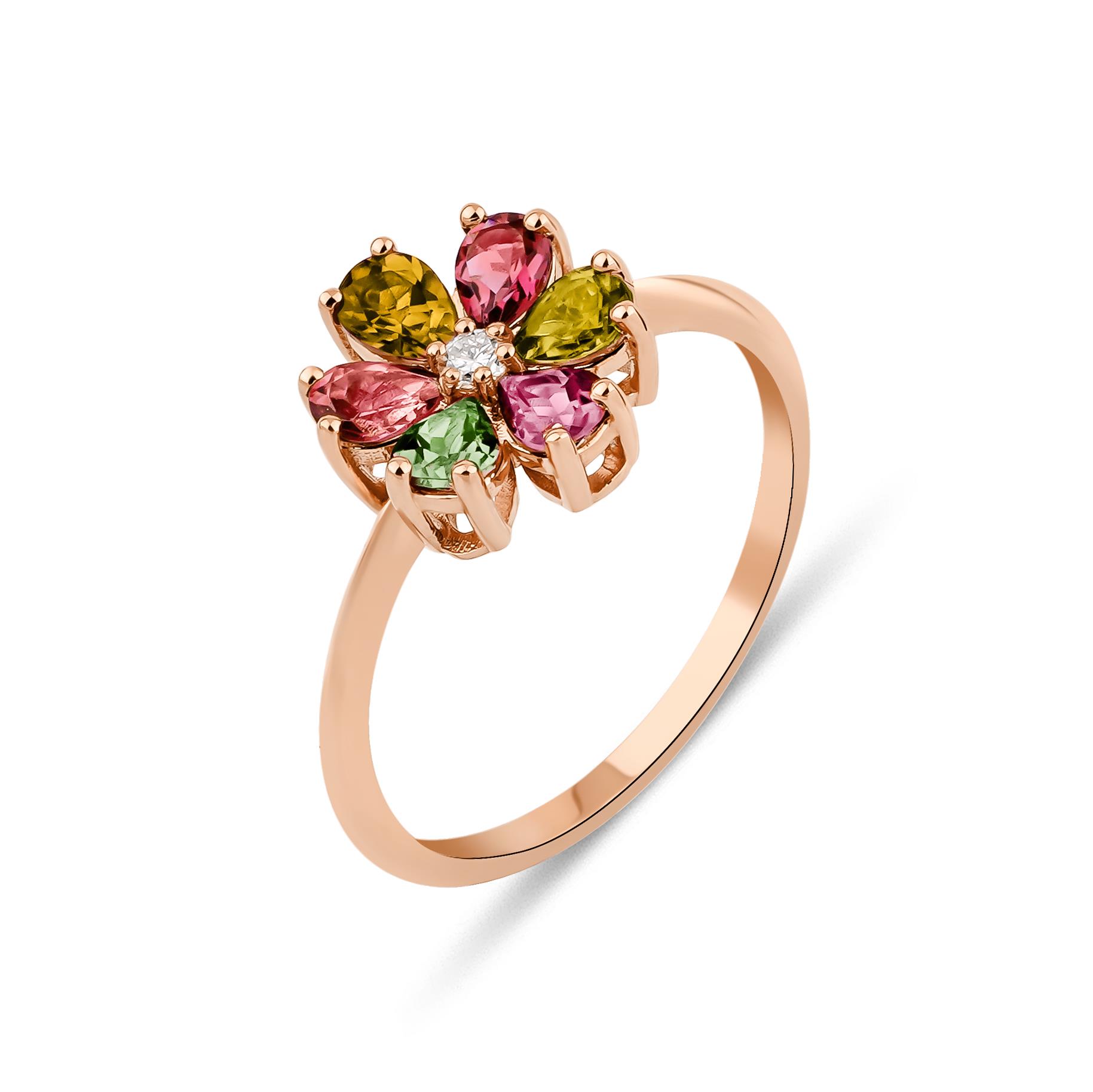 Rose Tourmaline Flora Yüzük