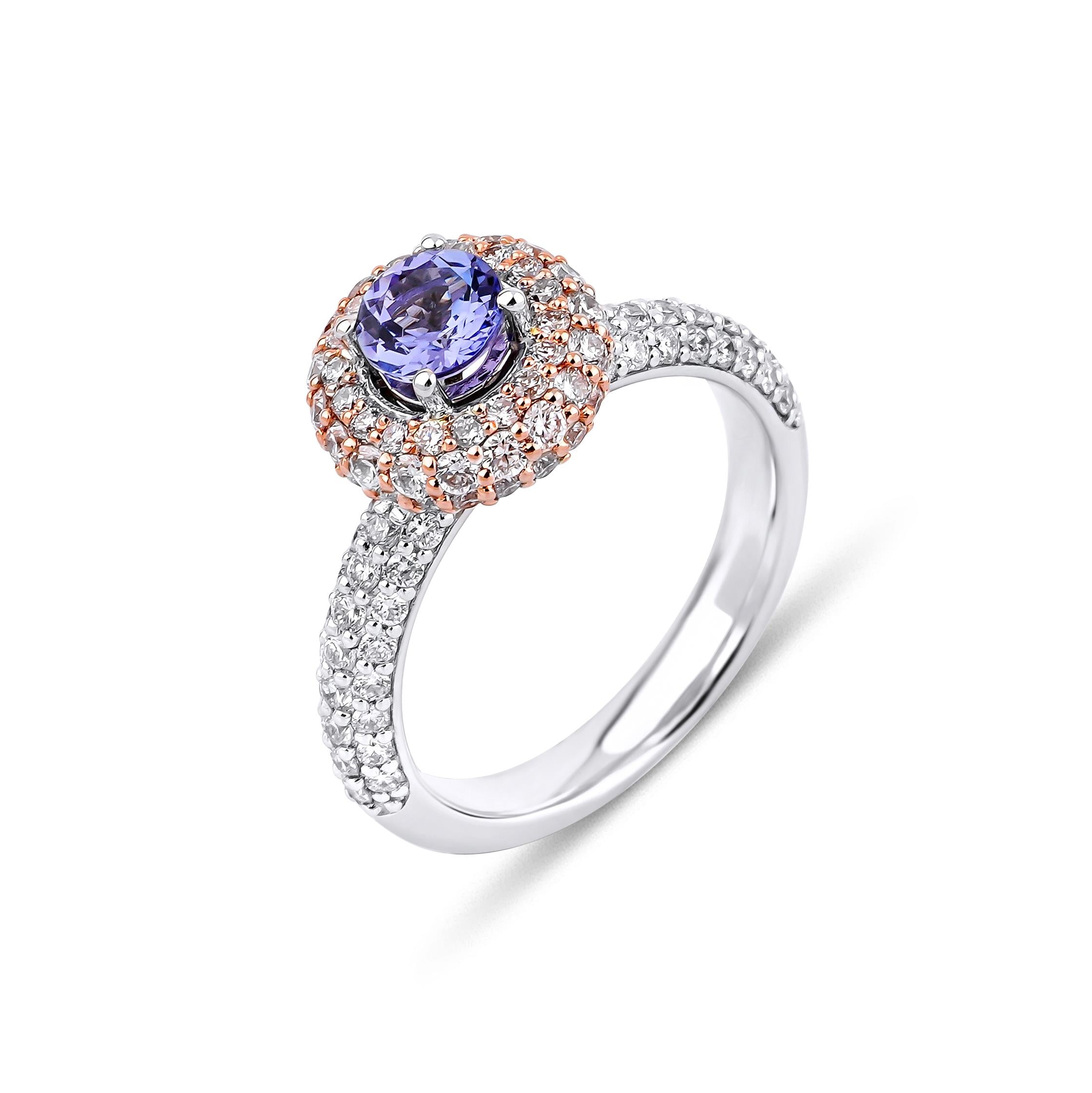 Tanzanite Halo Yüzük