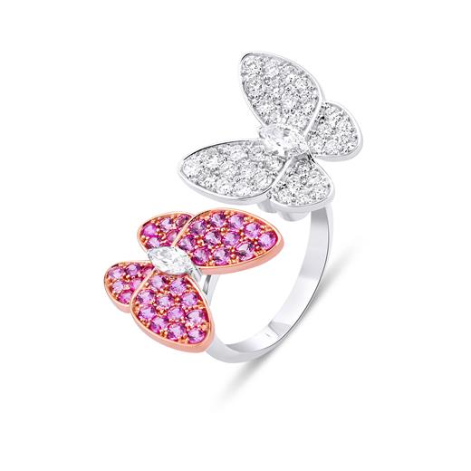 Pembe Şans Kelebeği Yüzük