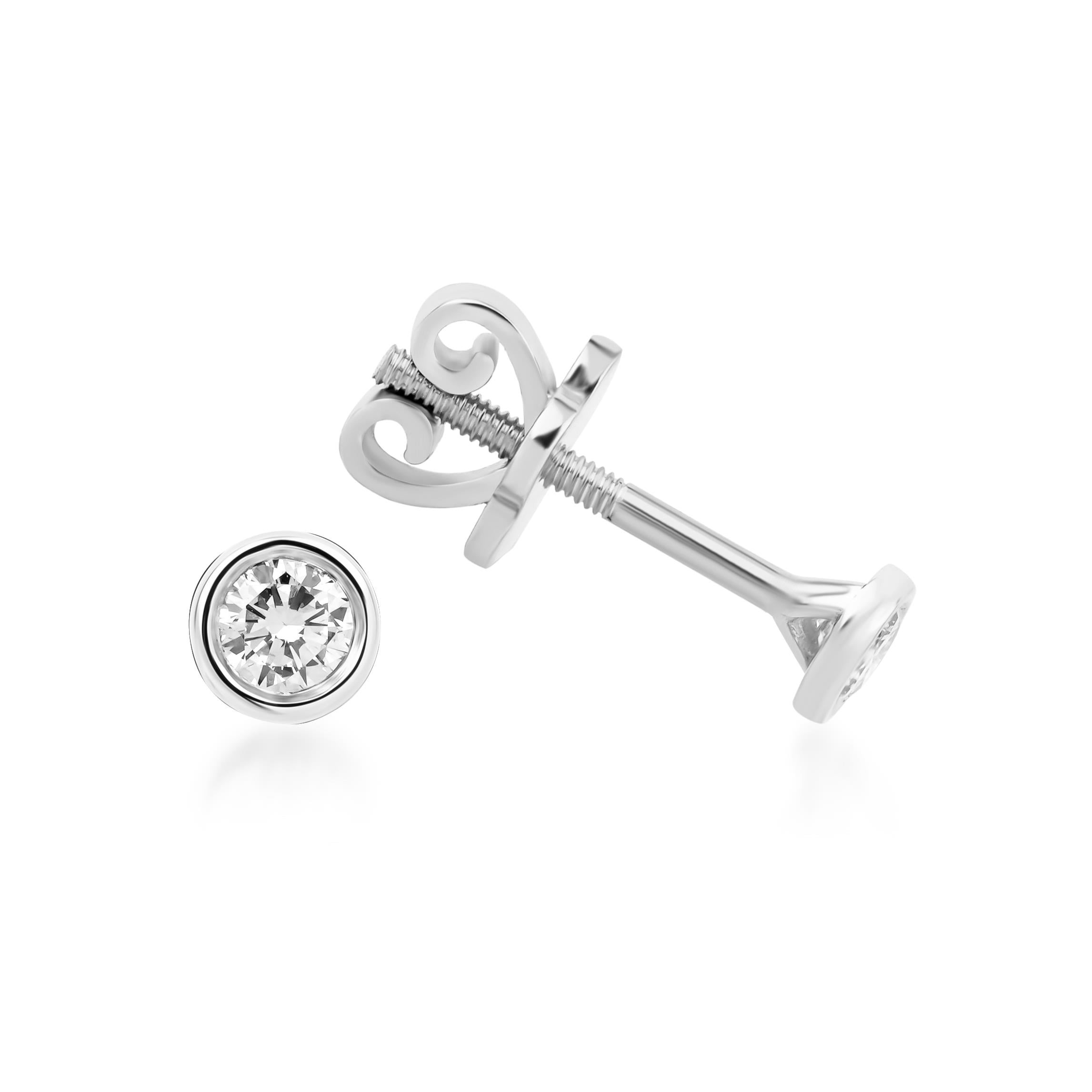 0.20 Karat Pırlanta Yuvarlak Küpe