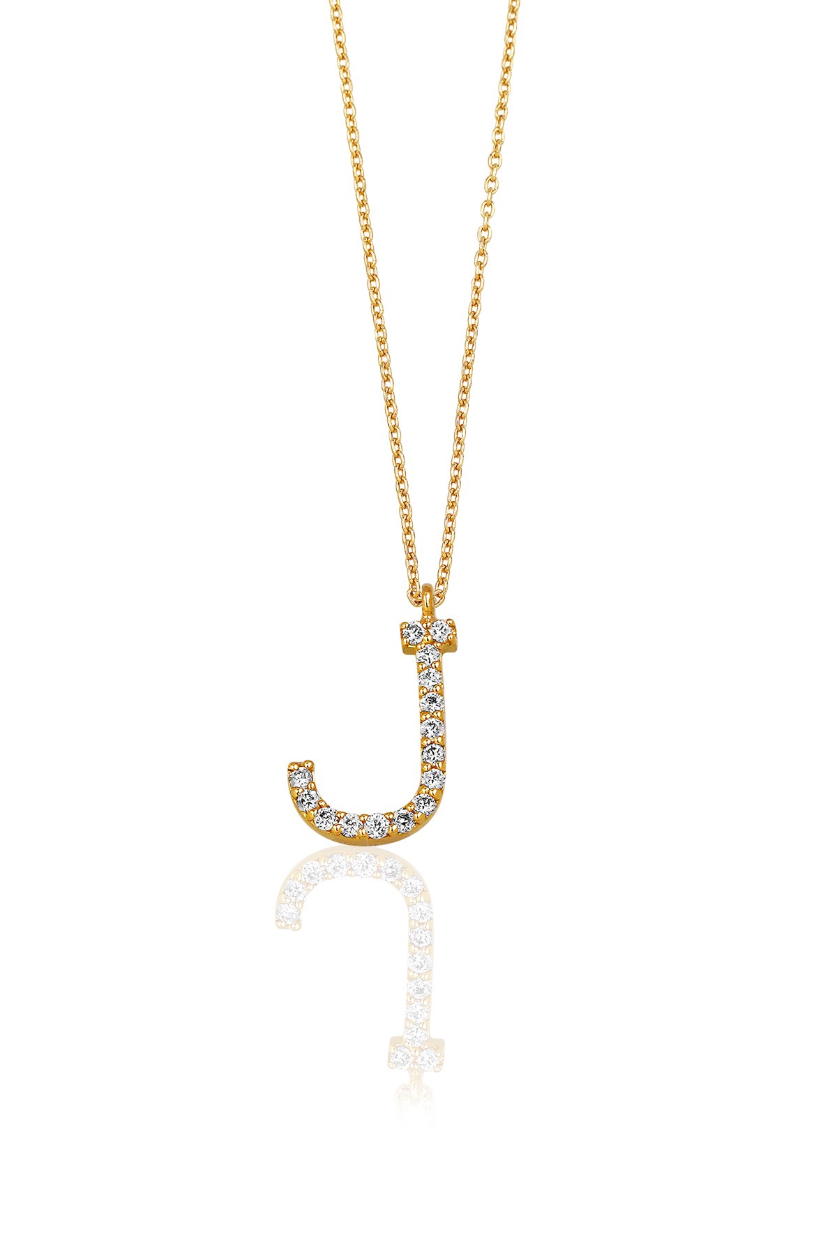 0.10 Carat J Initial Necklace