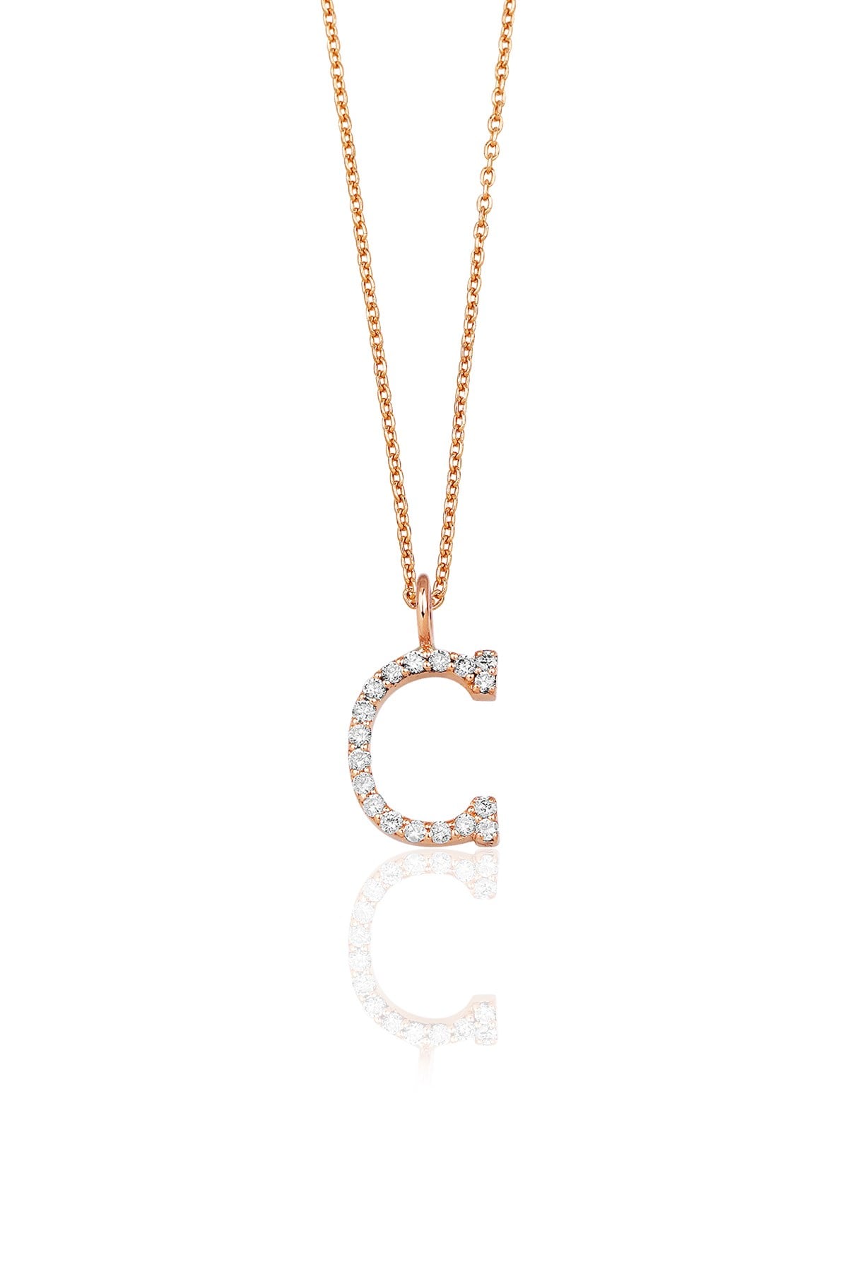 0.12 Karat C Harf Kolye