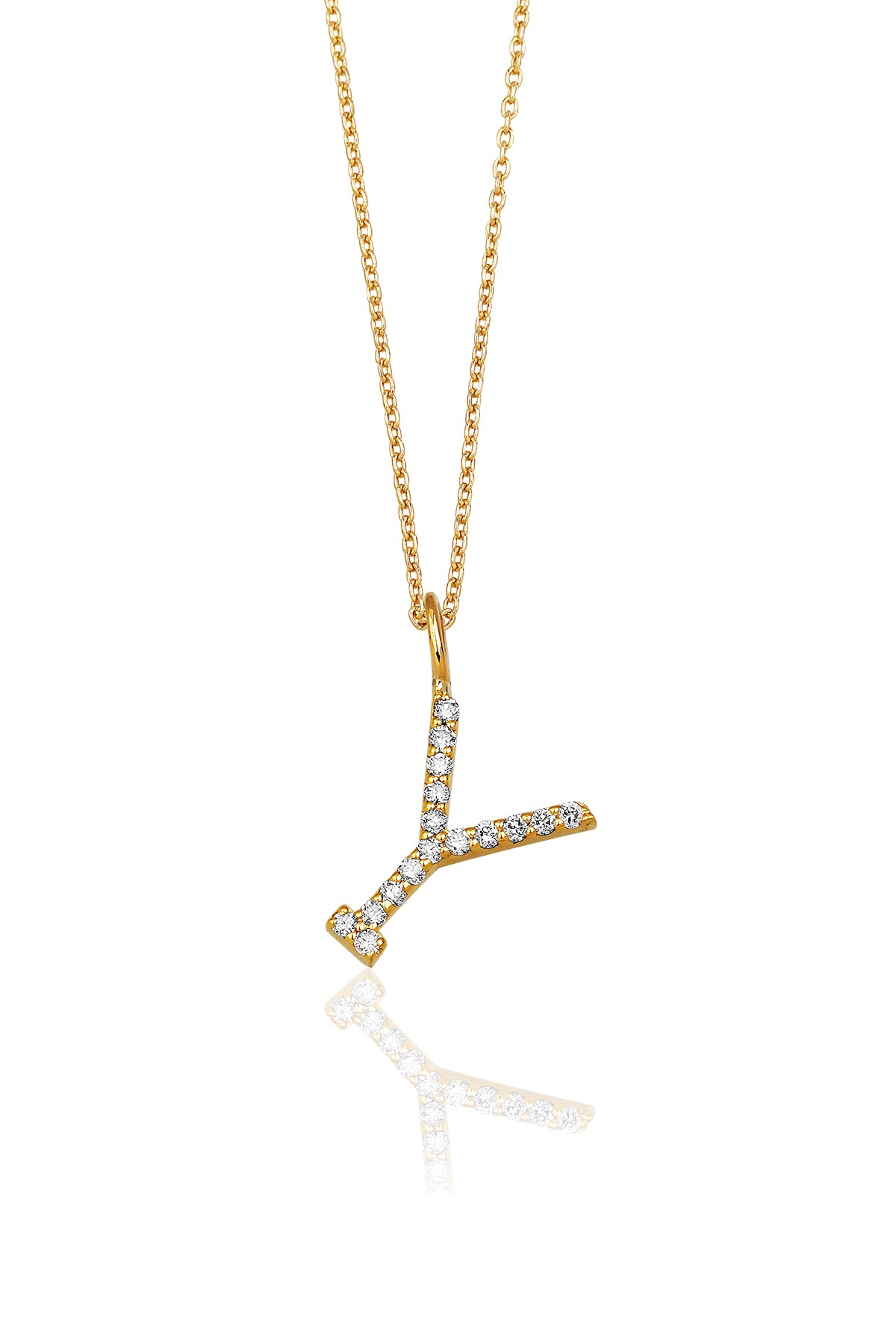 0.12 Carat Y Initial Necklace