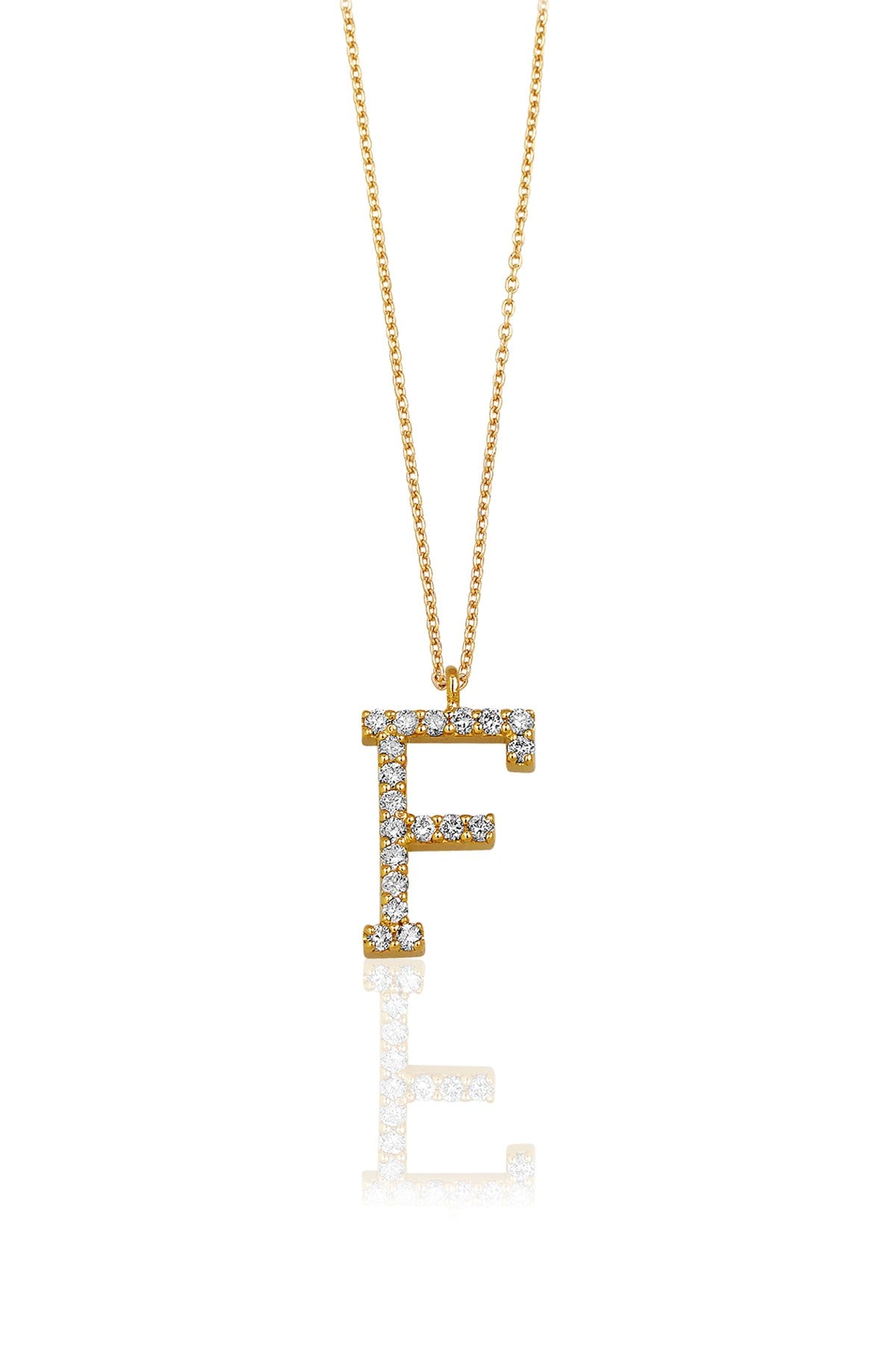 0.13 Karat F Harf Kolye