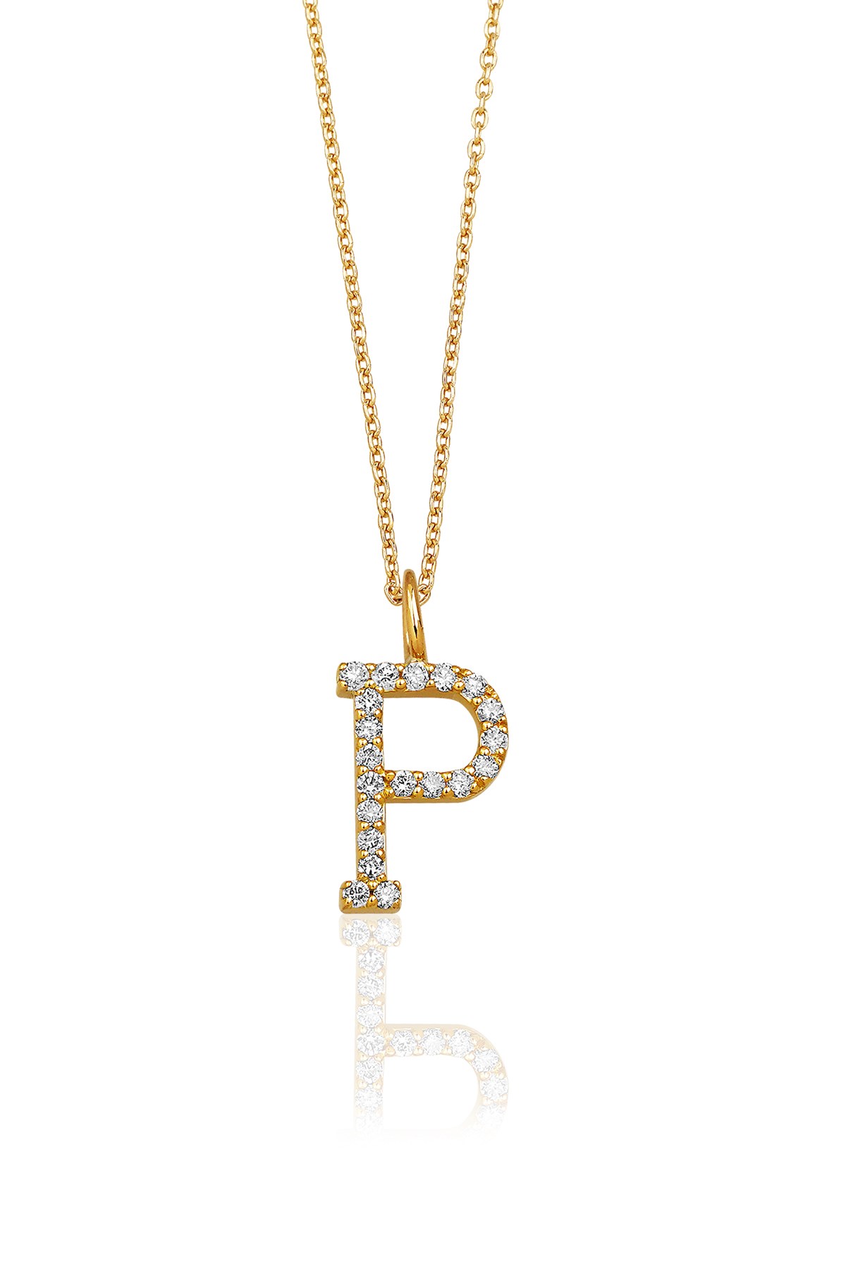 0.15 Carat P Initial Necklace