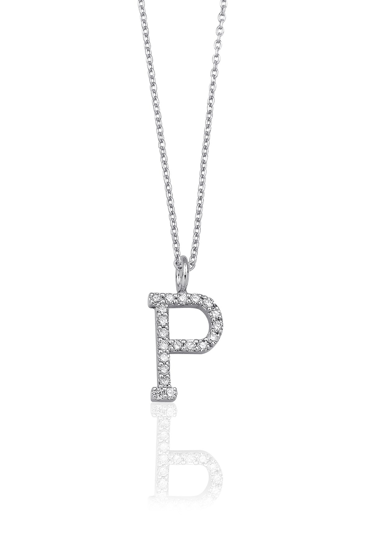 0.15 Carat P Initial Necklace