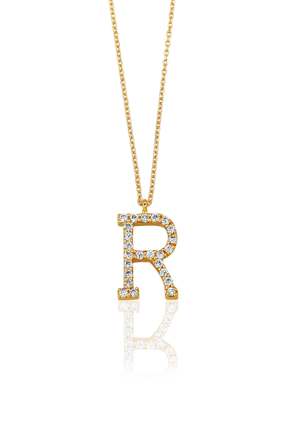 0.16 Carat R Initial Necklace