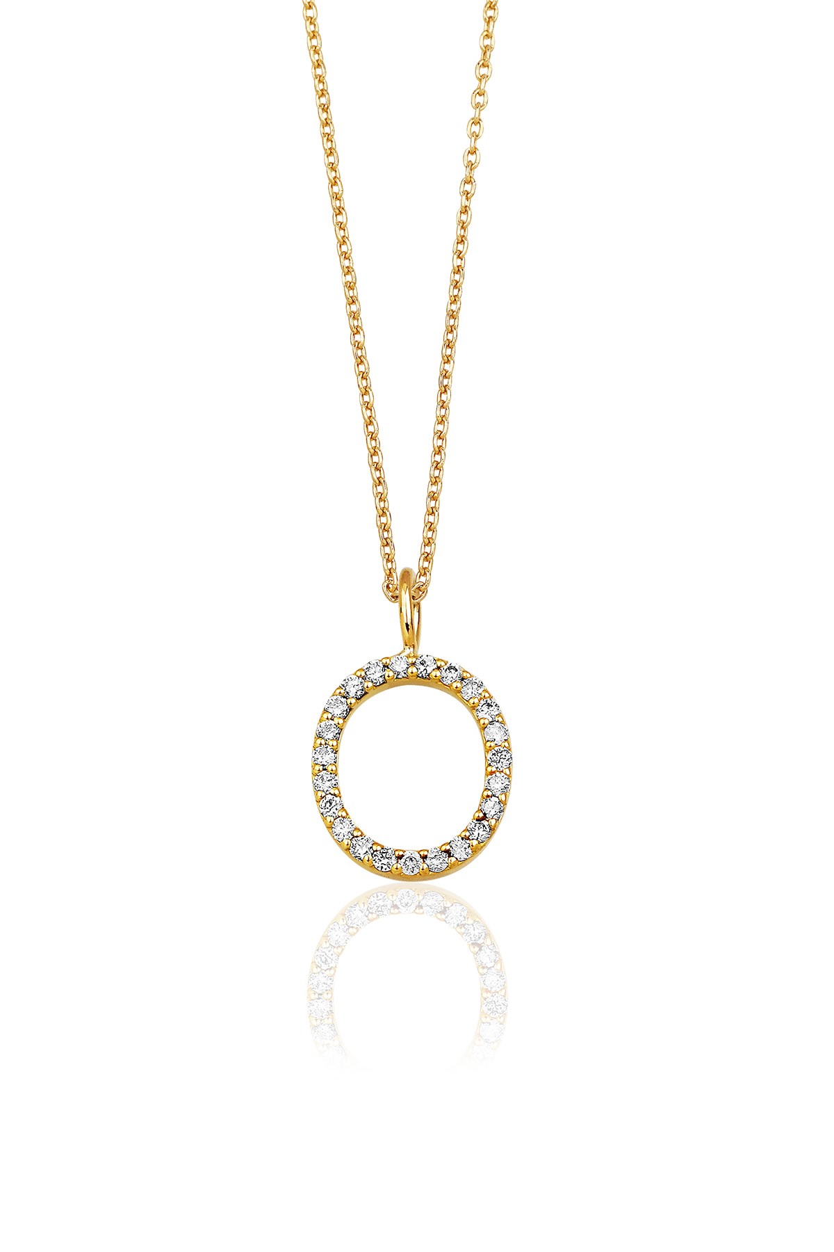 0.17 Carat O Initial Necklace